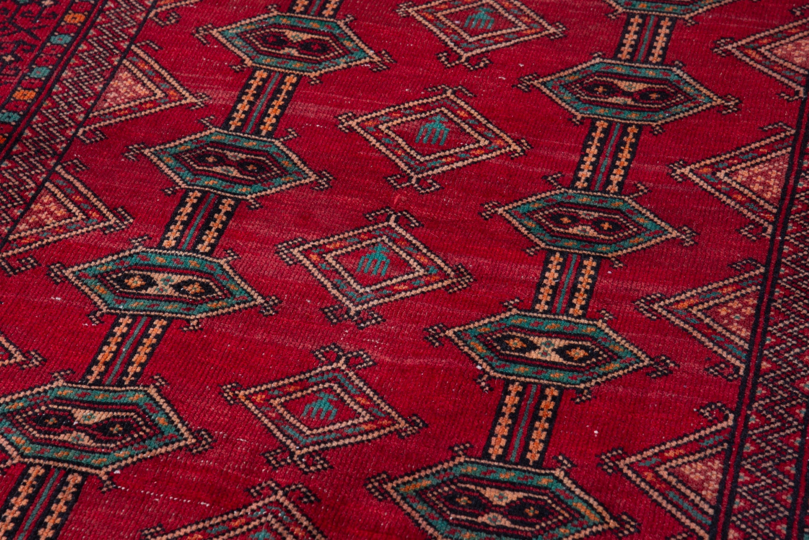 Persian Baluch accent rug in deep red and burgundy, view 9 of 17