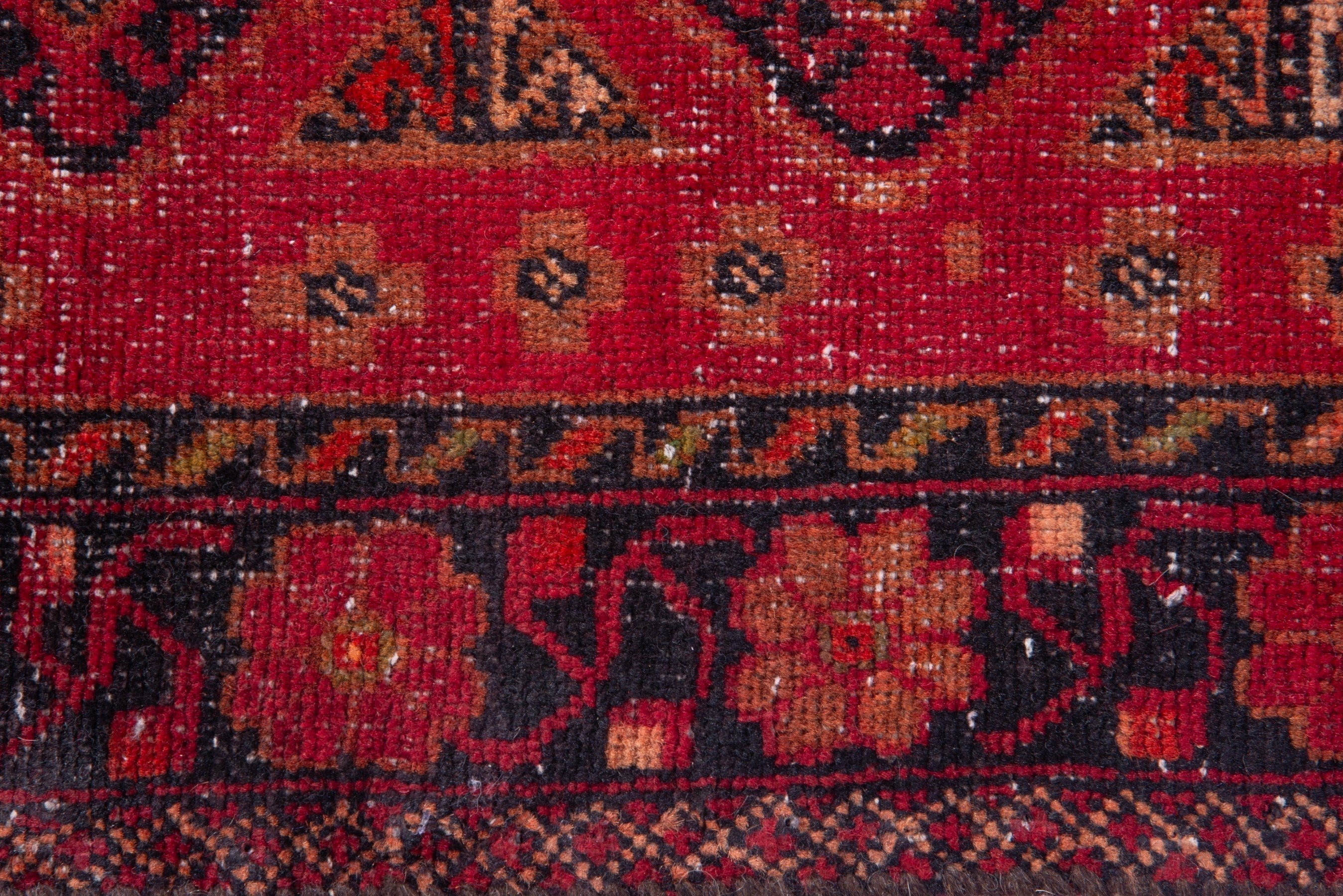 Persian Baluch accent rug in deep red and gold, view 10 of 20