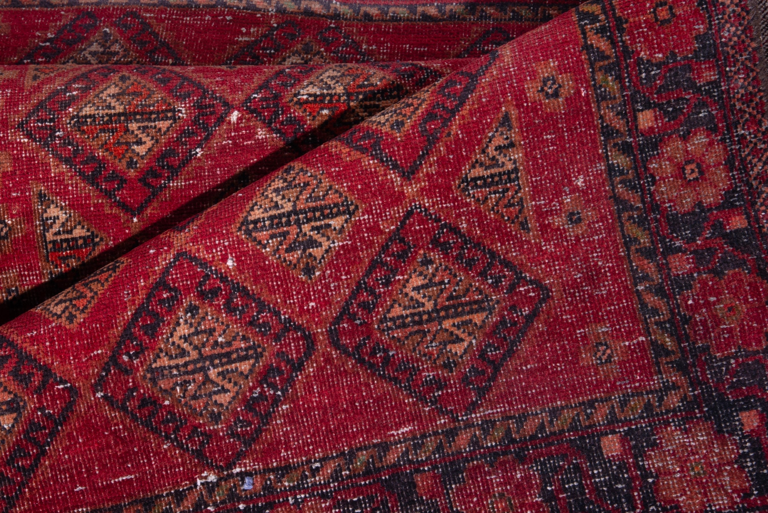 Persian Baluch accent rug in deep red and gold, view 14 of 20