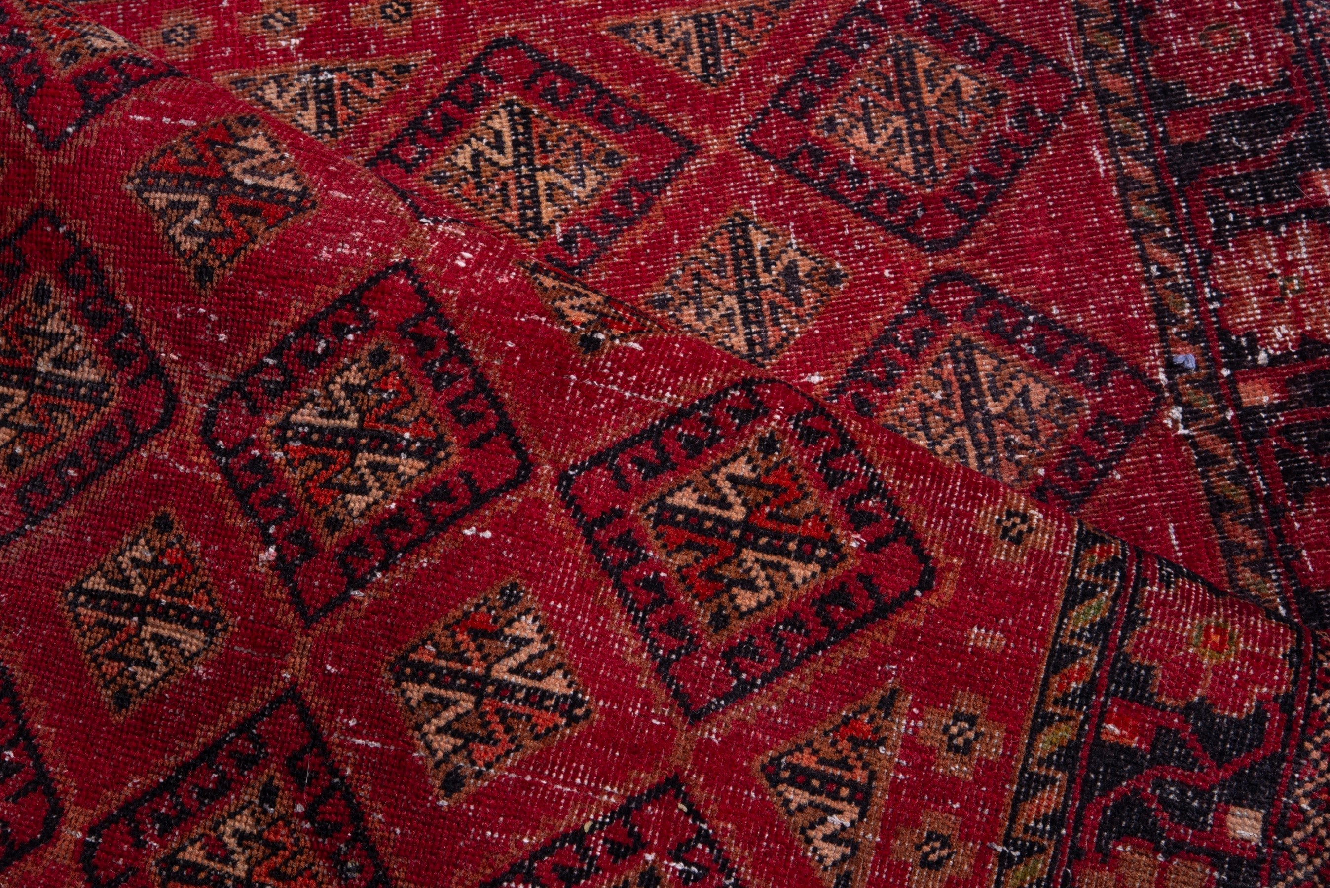 Persian Baluch accent rug in deep red and gold, view 16 of 20