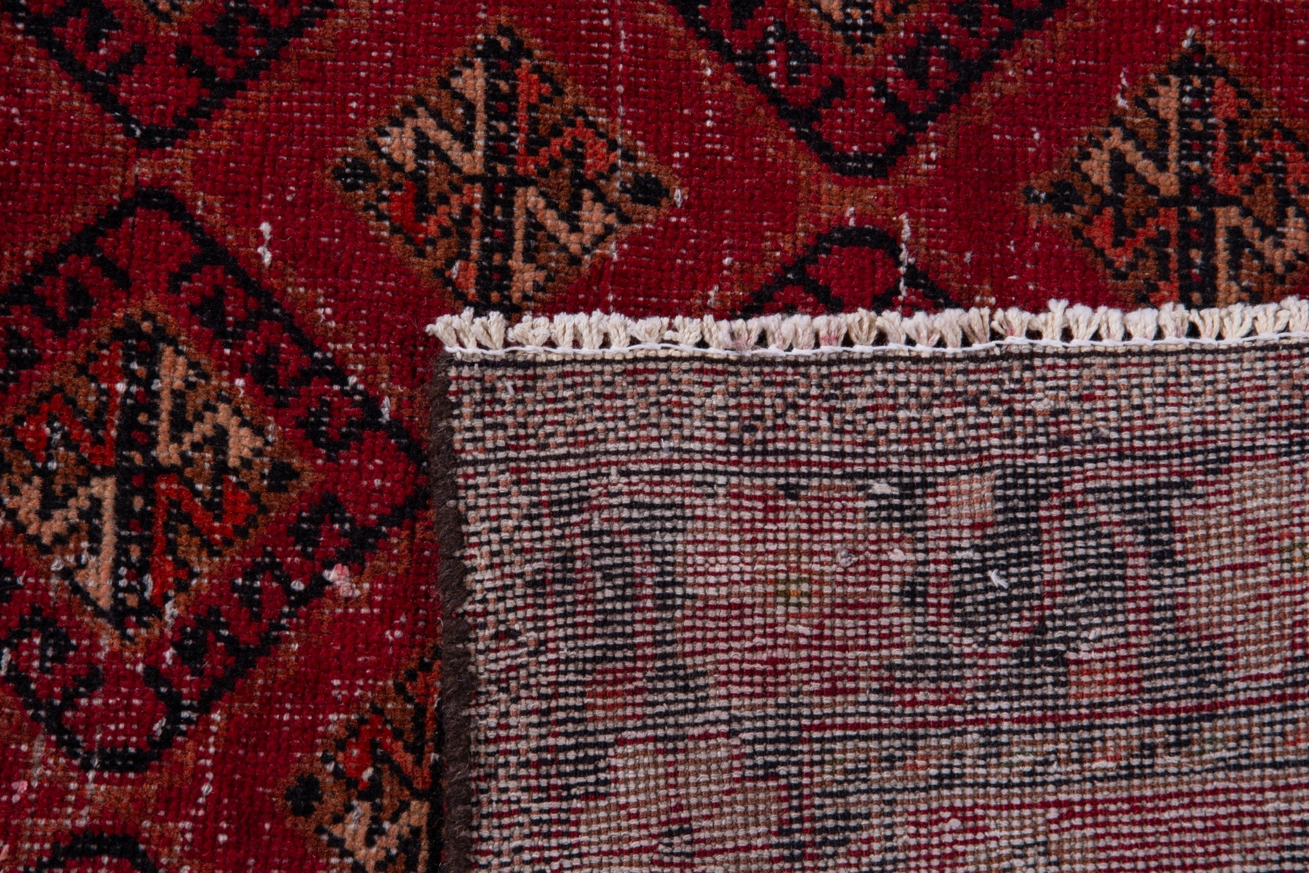 Persian Baluch accent rug in deep red and gold, view 20 of 20