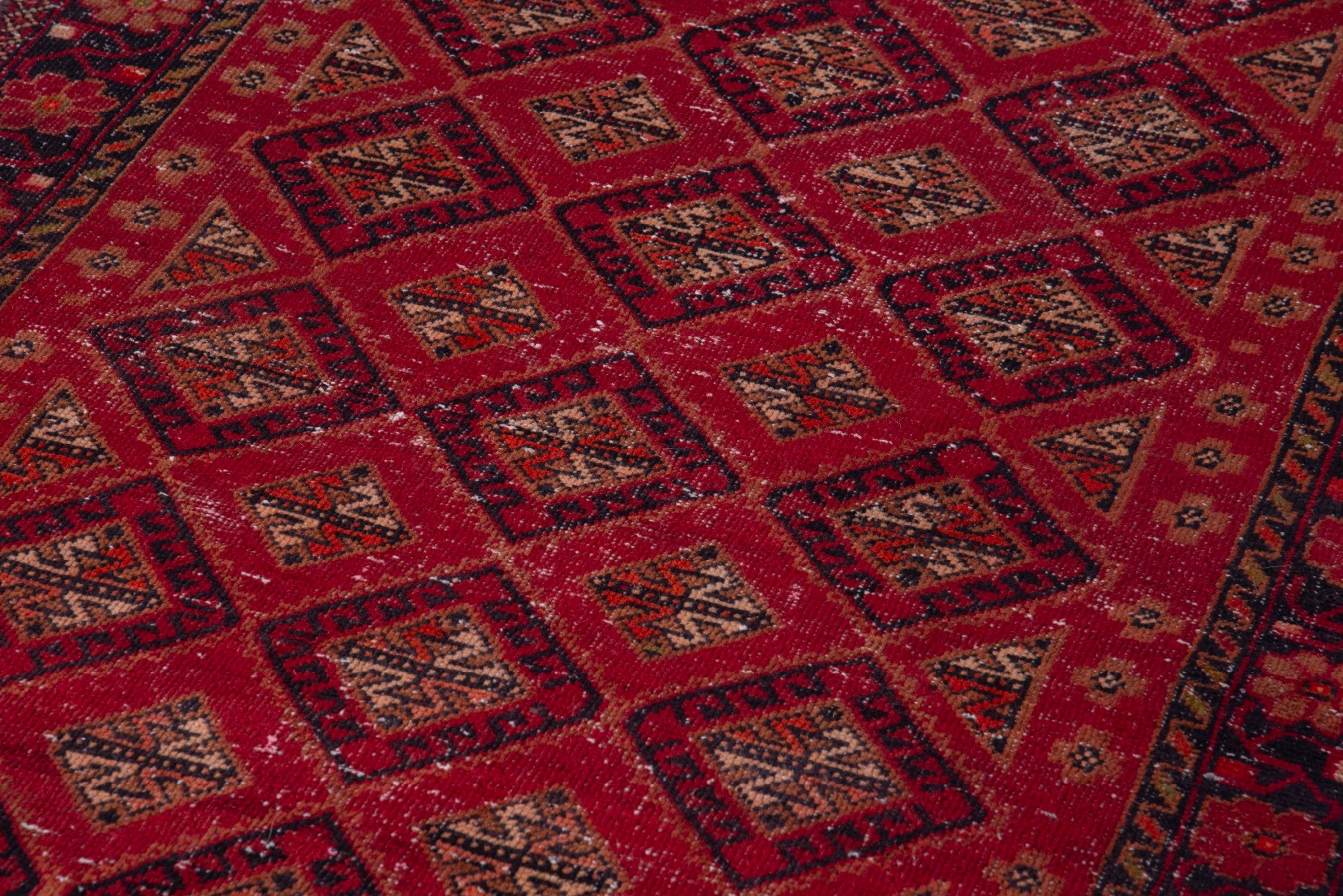 Persian Baluch accent rug in deep red and gold, view 9 of 20