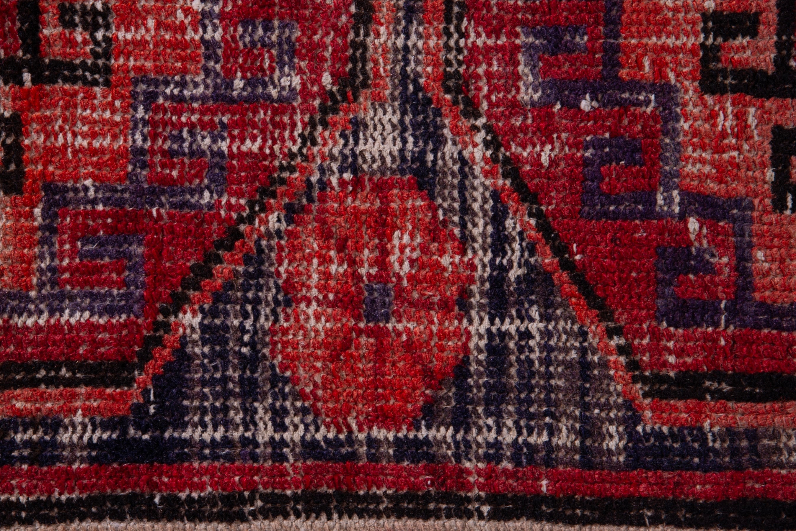 Persian Zanjan runner rug in deep red and cream, view 10 of 17
