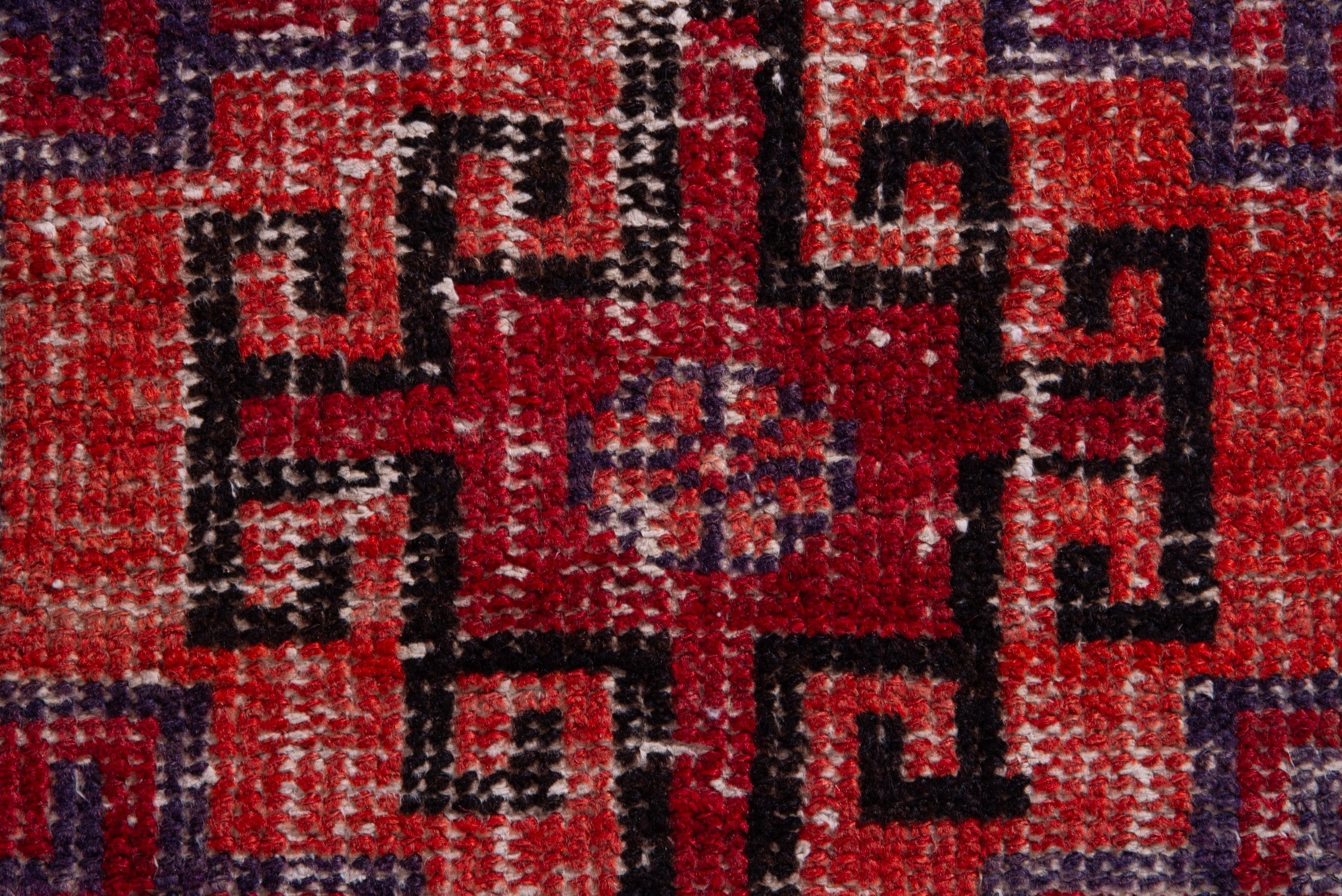 Persian Zanjan runner rug in deep red and cream, view 11 of 17
