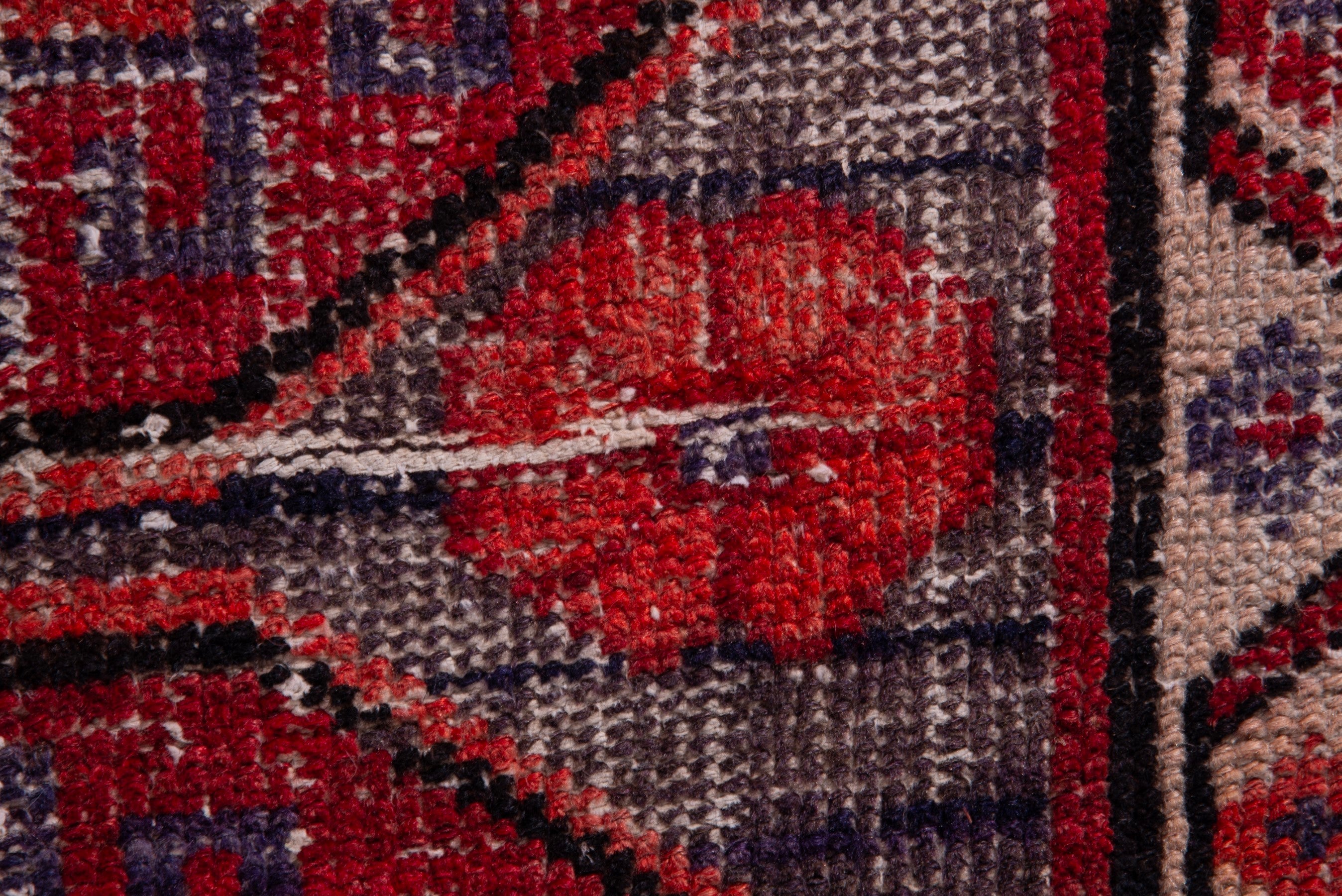 Persian Zanjan runner rug in deep red and cream, view 13 of 17