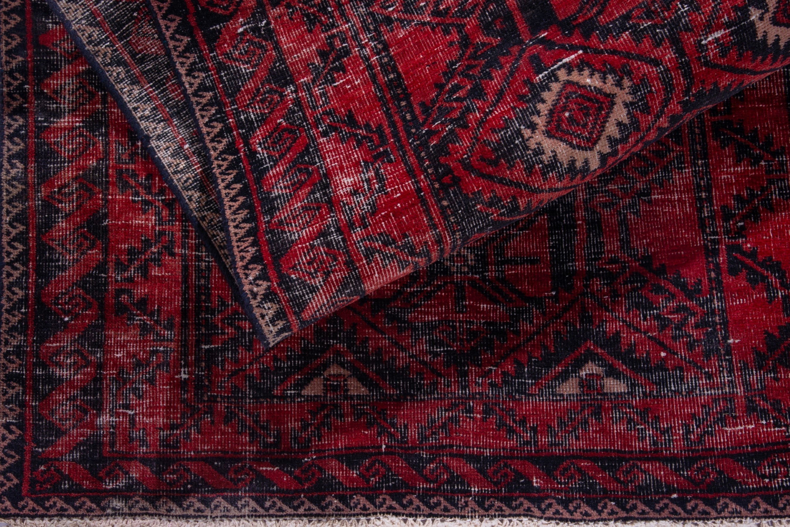 Persian Baluch runner rug in deep red and burgundy, view 16 of 18