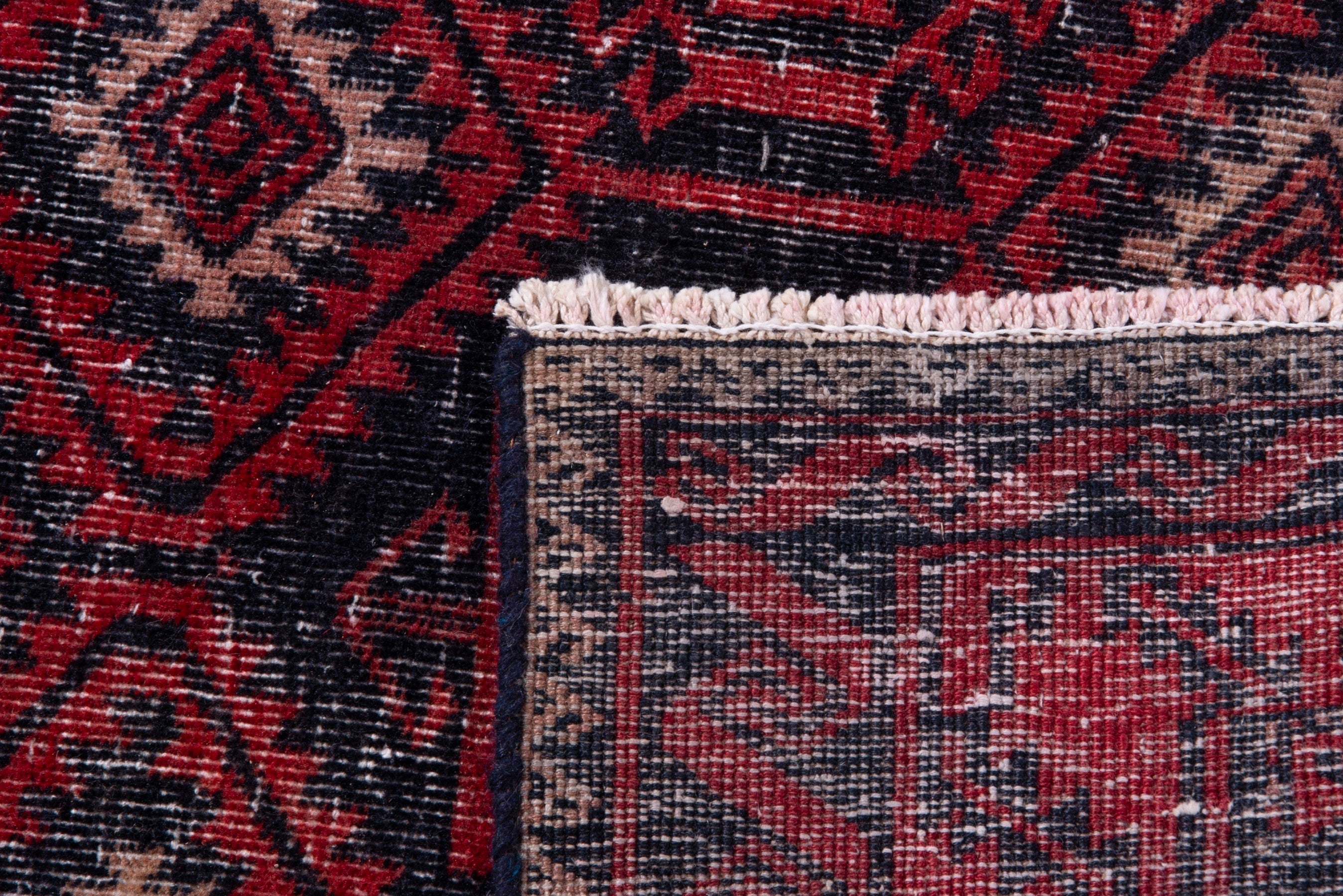 Persian Baluch runner rug in deep red and burgundy, view 18 of 18