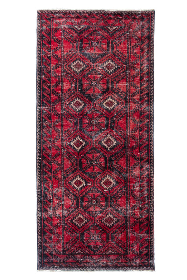 1184, Persian Baluch Runner Rug