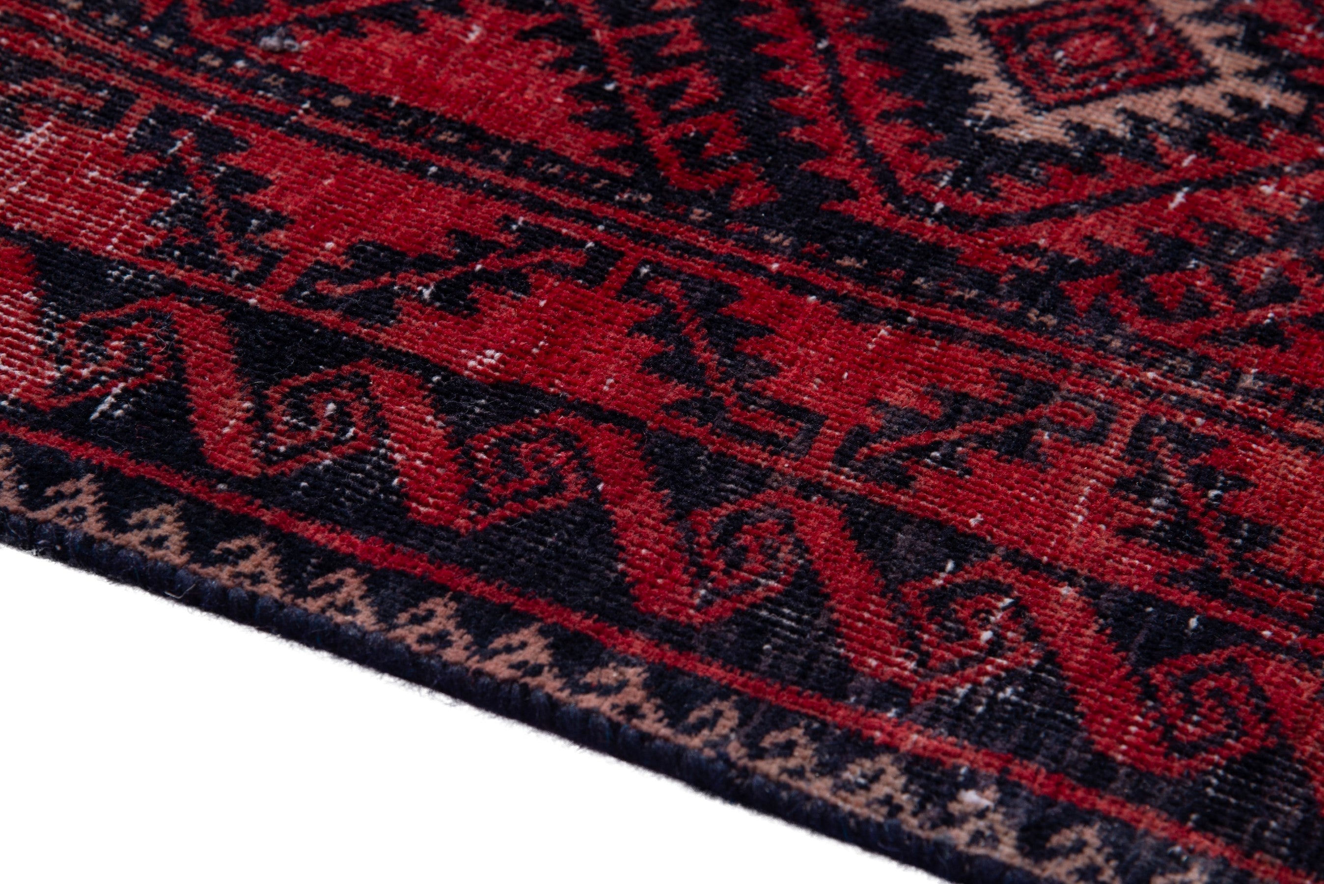 Persian Baluch runner rug in deep red and burgundy, view 8 of 18