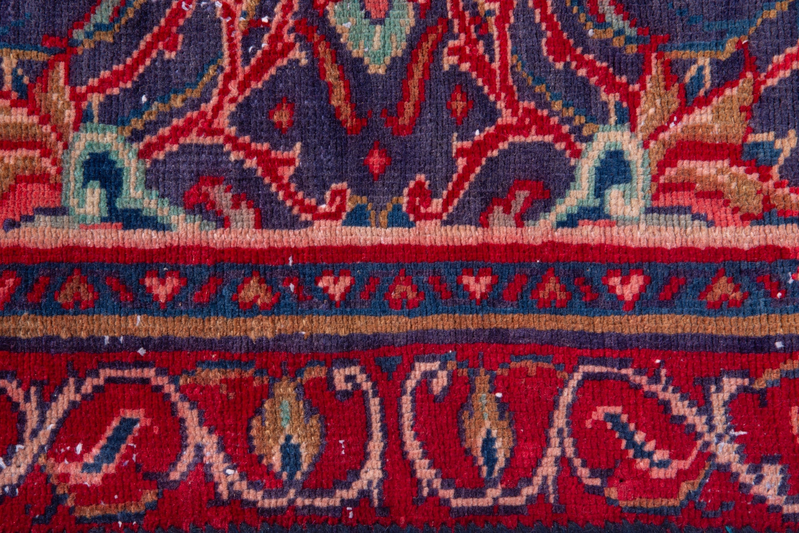 Persian Arak accent rug in deep red and navy, view 11 of 18