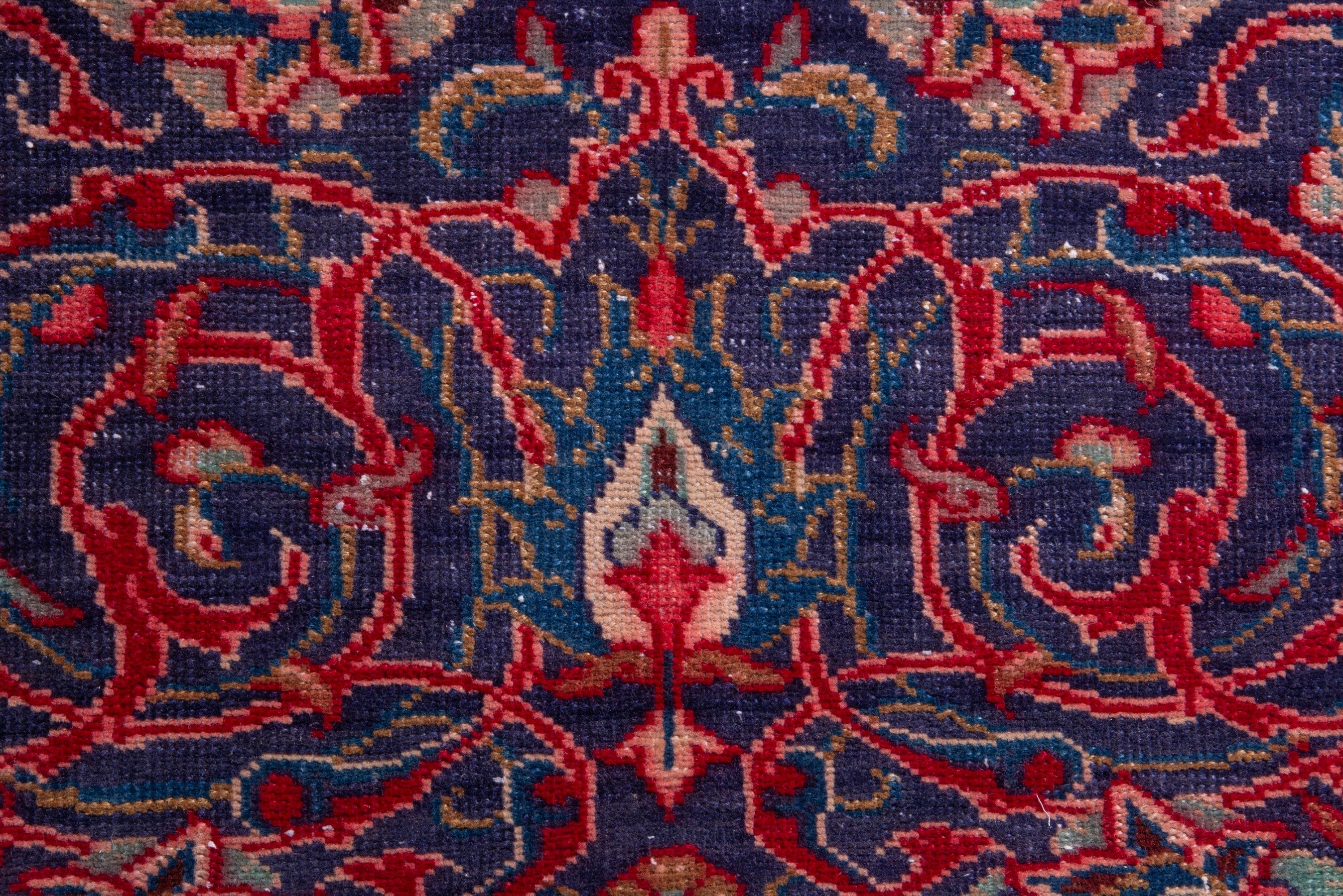 Persian Arak accent rug in deep red and navy, view 12 of 18