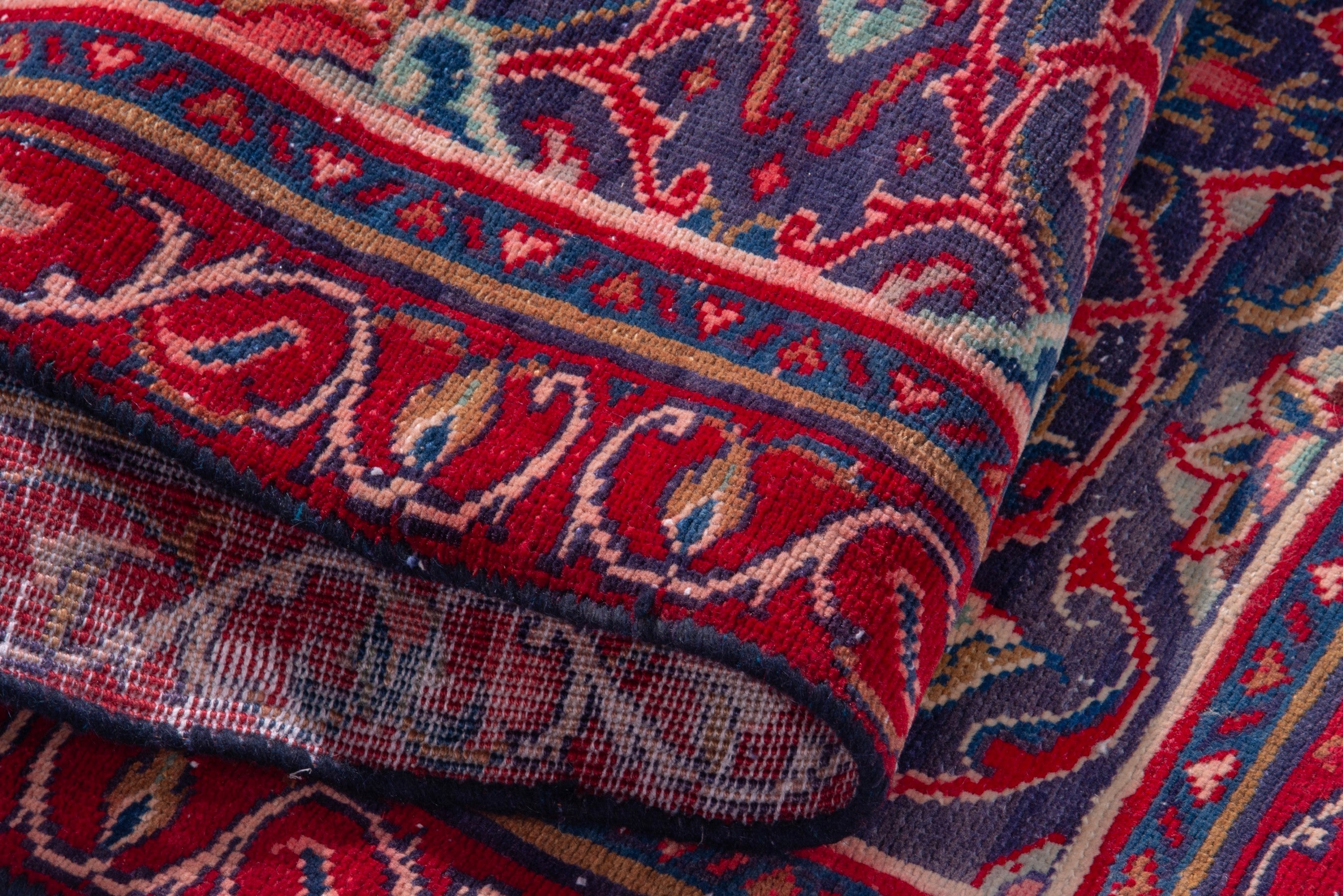 Persian Arak accent rug in deep red and navy, view 13 of 18