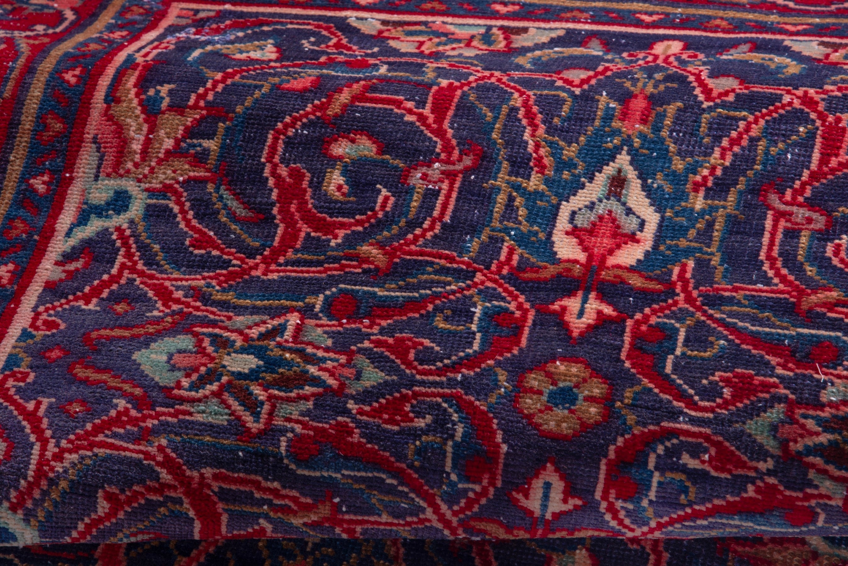 Persian Arak accent rug in deep red and navy, view 14 of 18