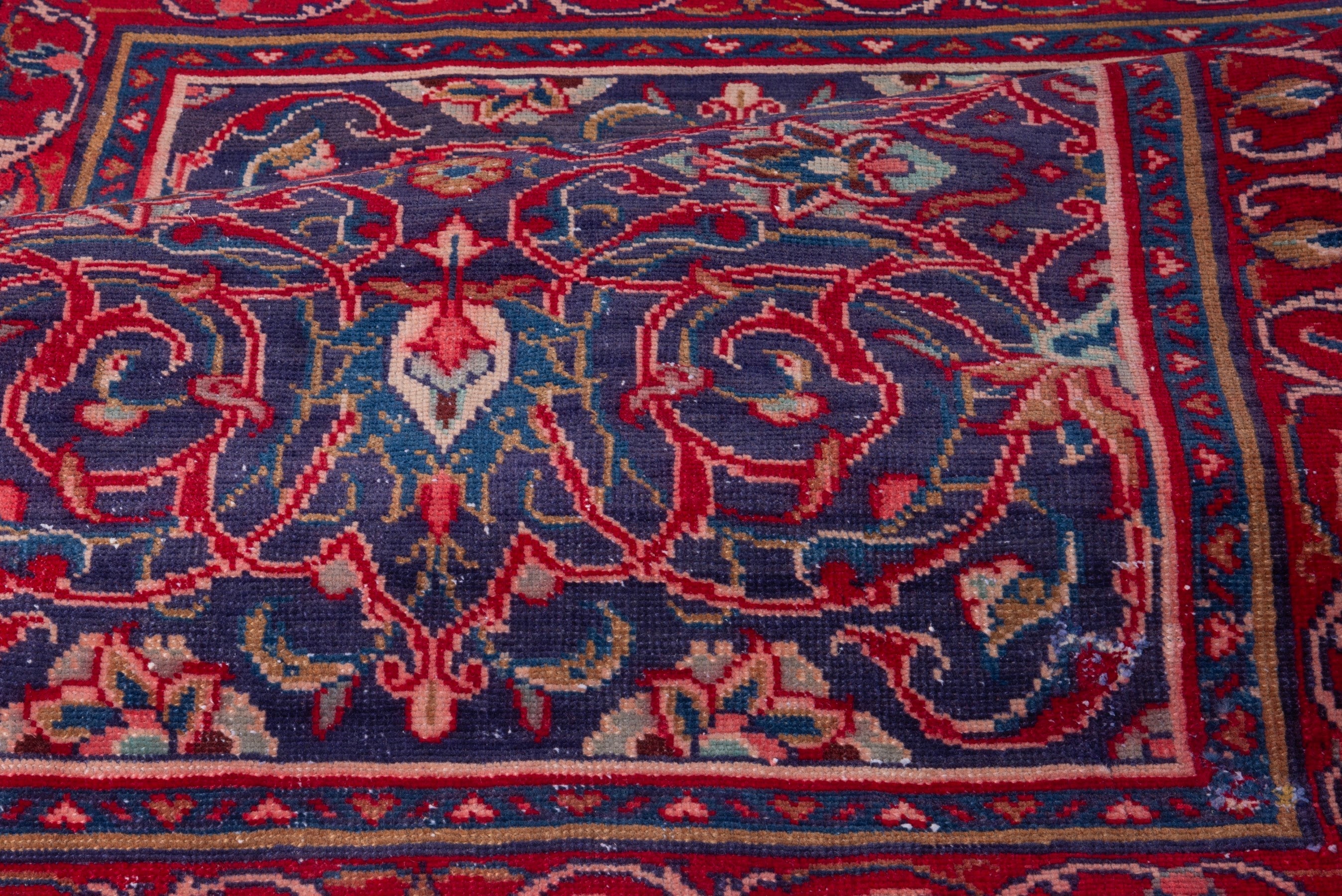 Persian Arak accent rug in deep red and navy, view 15 of 18