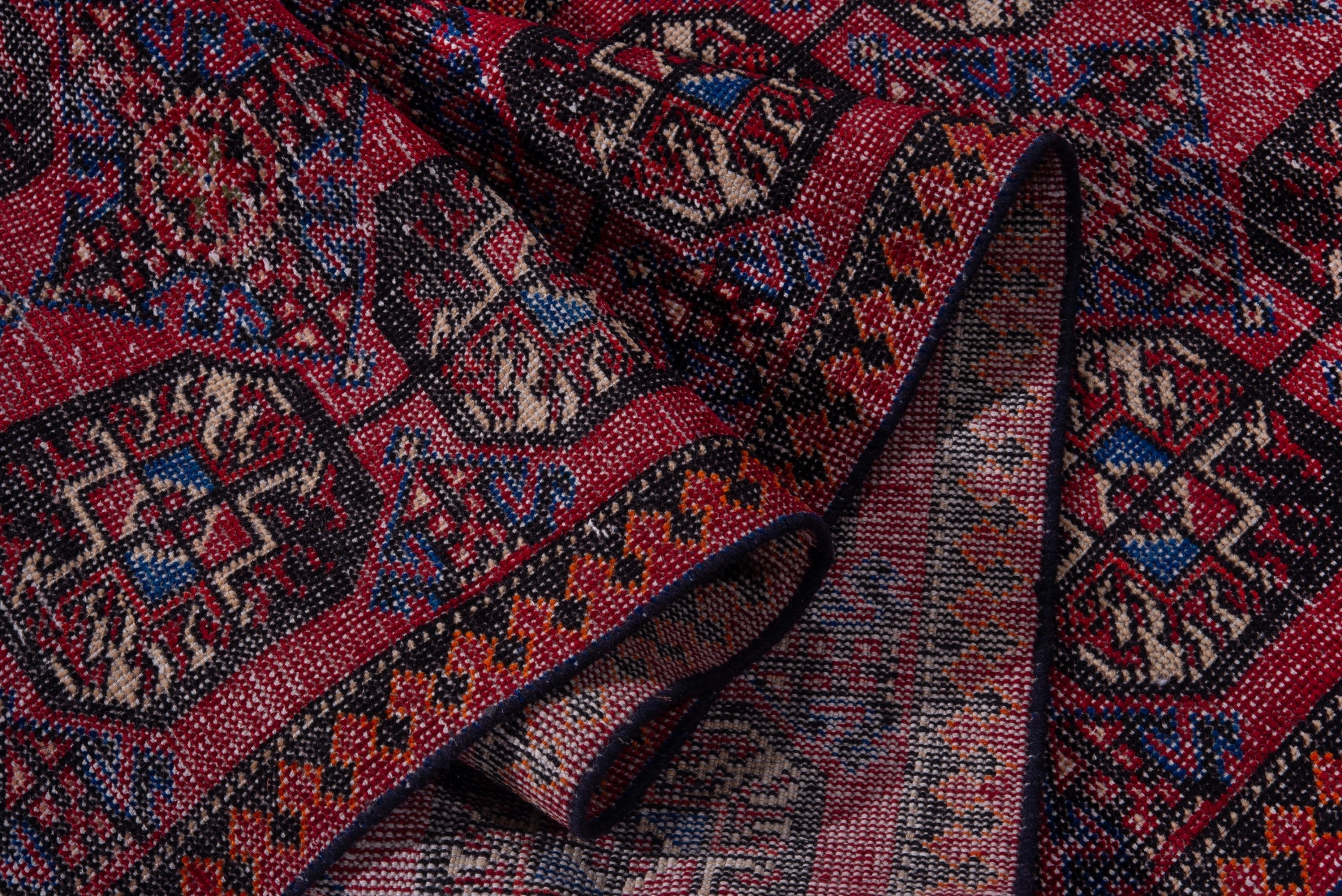 Persian Ferdos runner rug in burgundy and deep red, view 13 of 17
