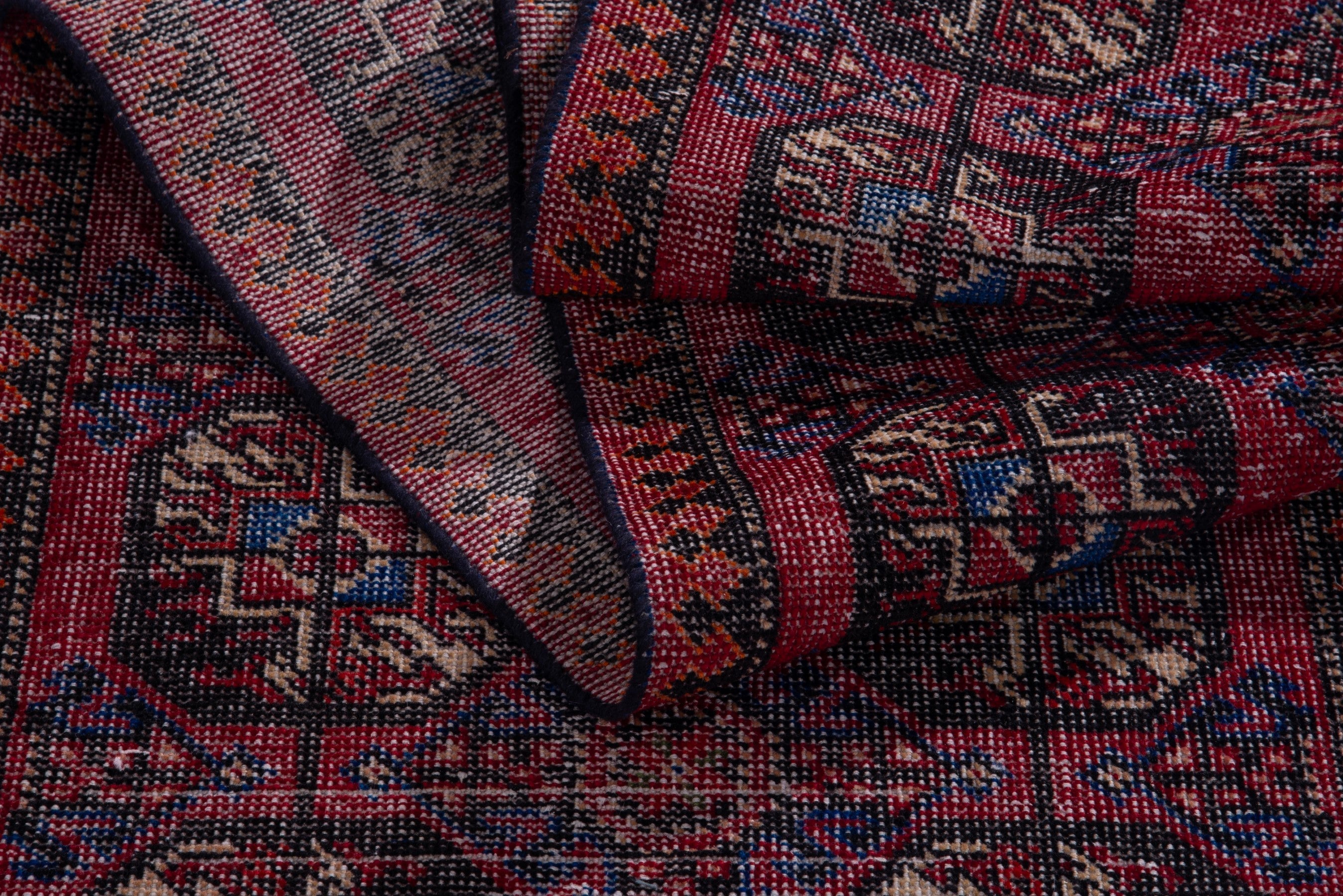 Persian Ferdos runner rug in burgundy and deep red, view 14 of 17