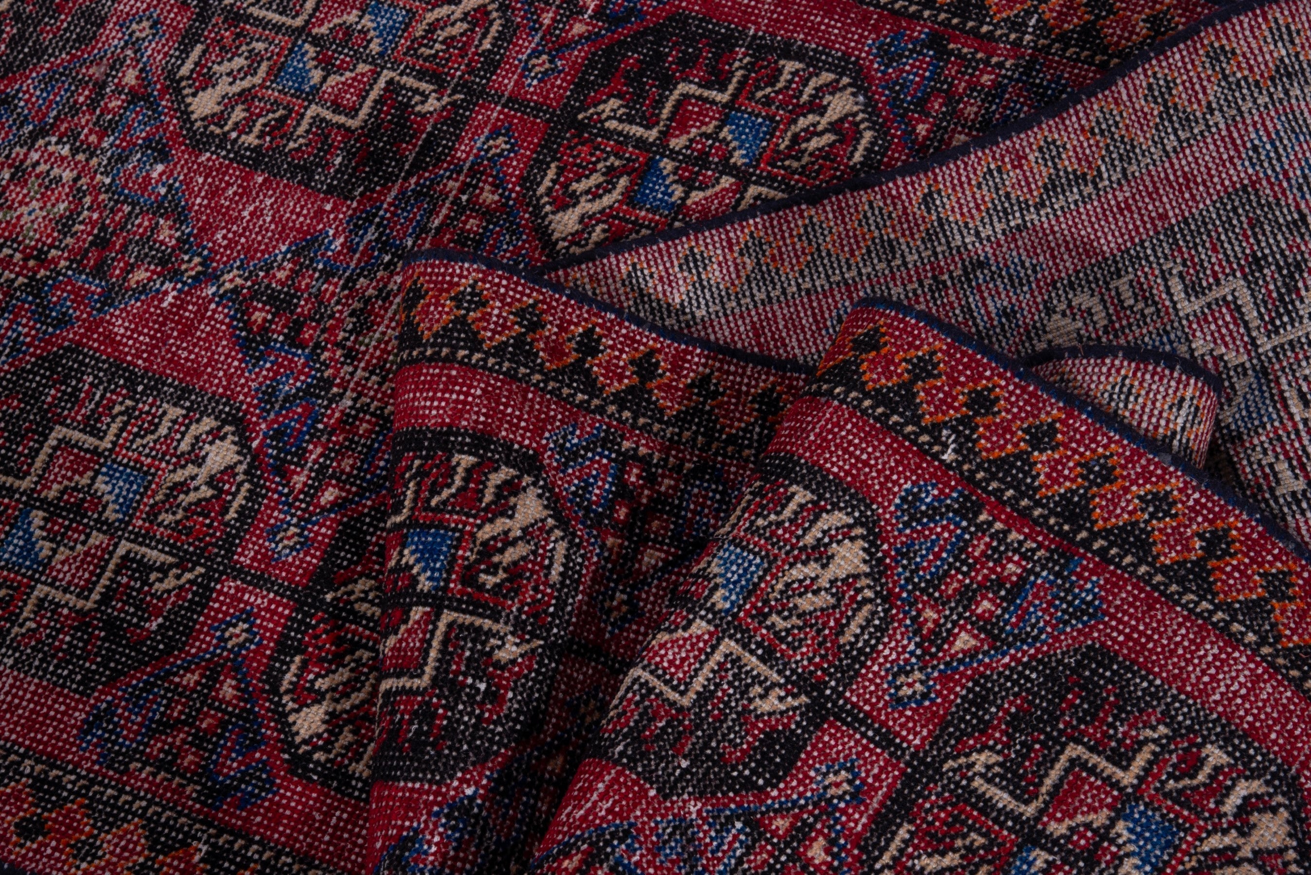Persian Ferdos runner rug in burgundy and deep red, view 16 of 17