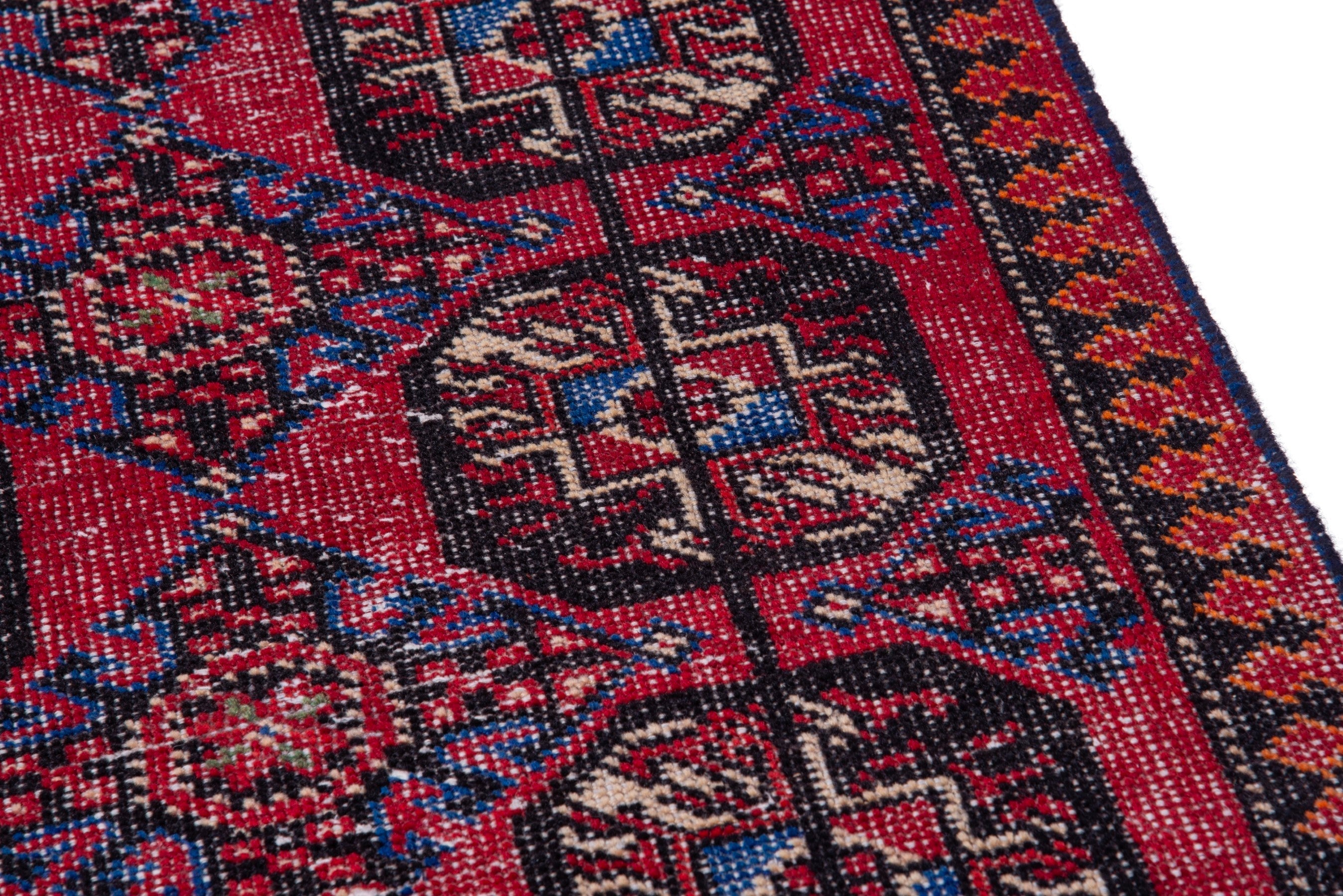 Persian Ferdos runner rug in burgundy and deep red, view 7 of 17