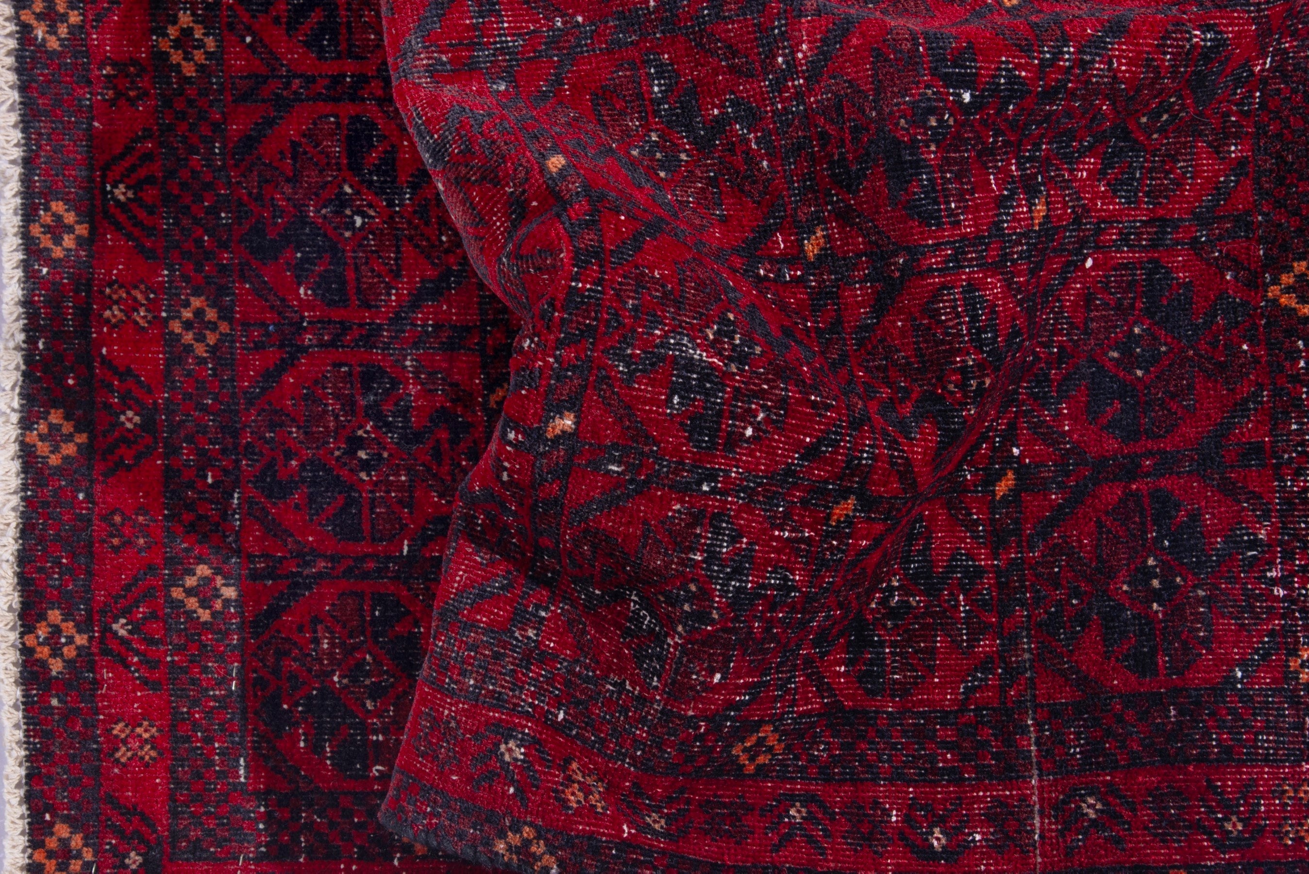 Persian Baluch runner rug in deep red and burgundy, view 13 of 17