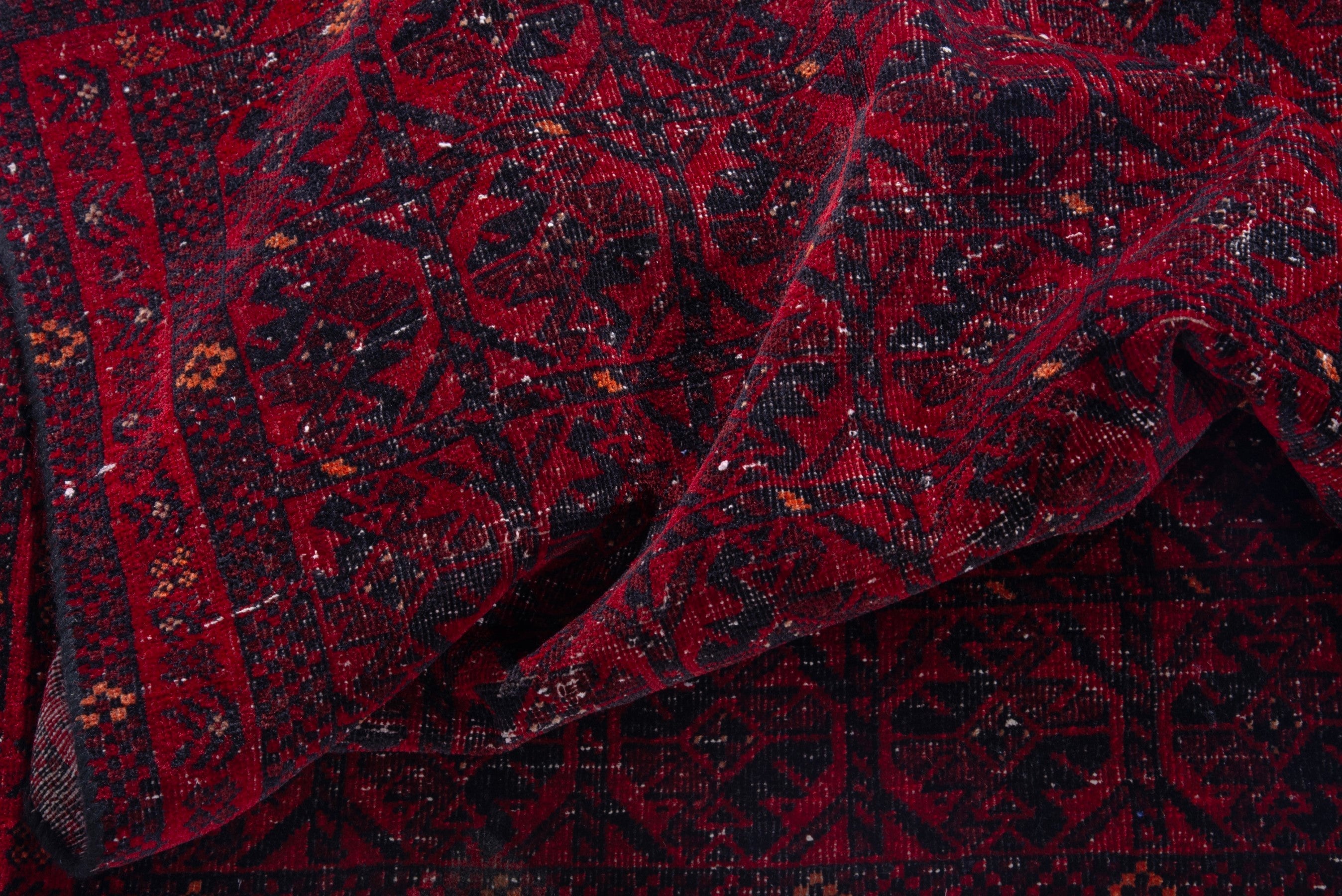 Persian Baluch runner rug in deep red and burgundy, view 16 of 17