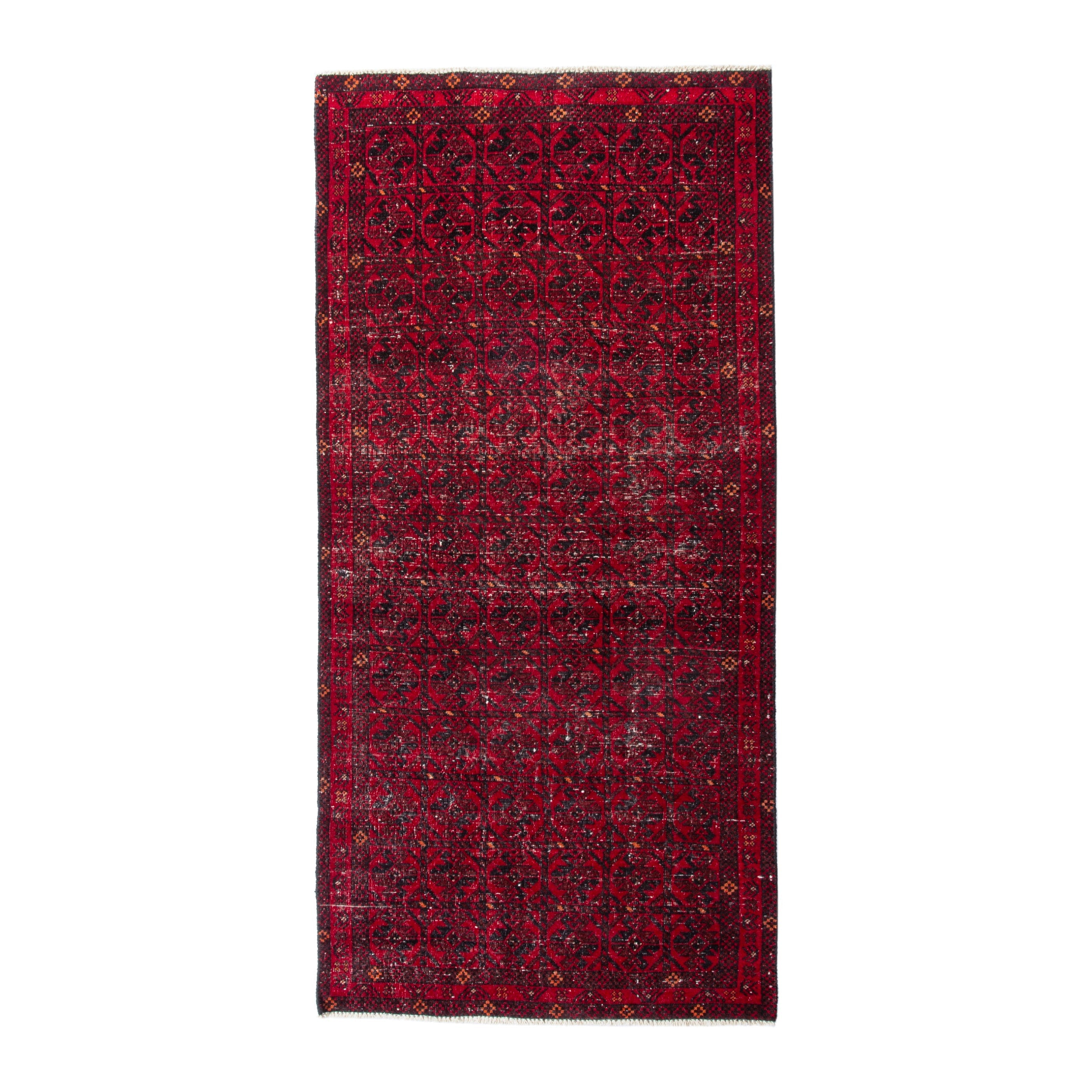 Persian Baluch runner rug in deep red and burgundy, 2'11" x 6'
