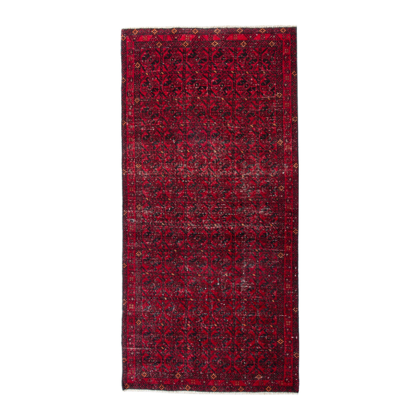 Persian Baluch runner rug in deep red and burgundy, 2'11" x 6'
