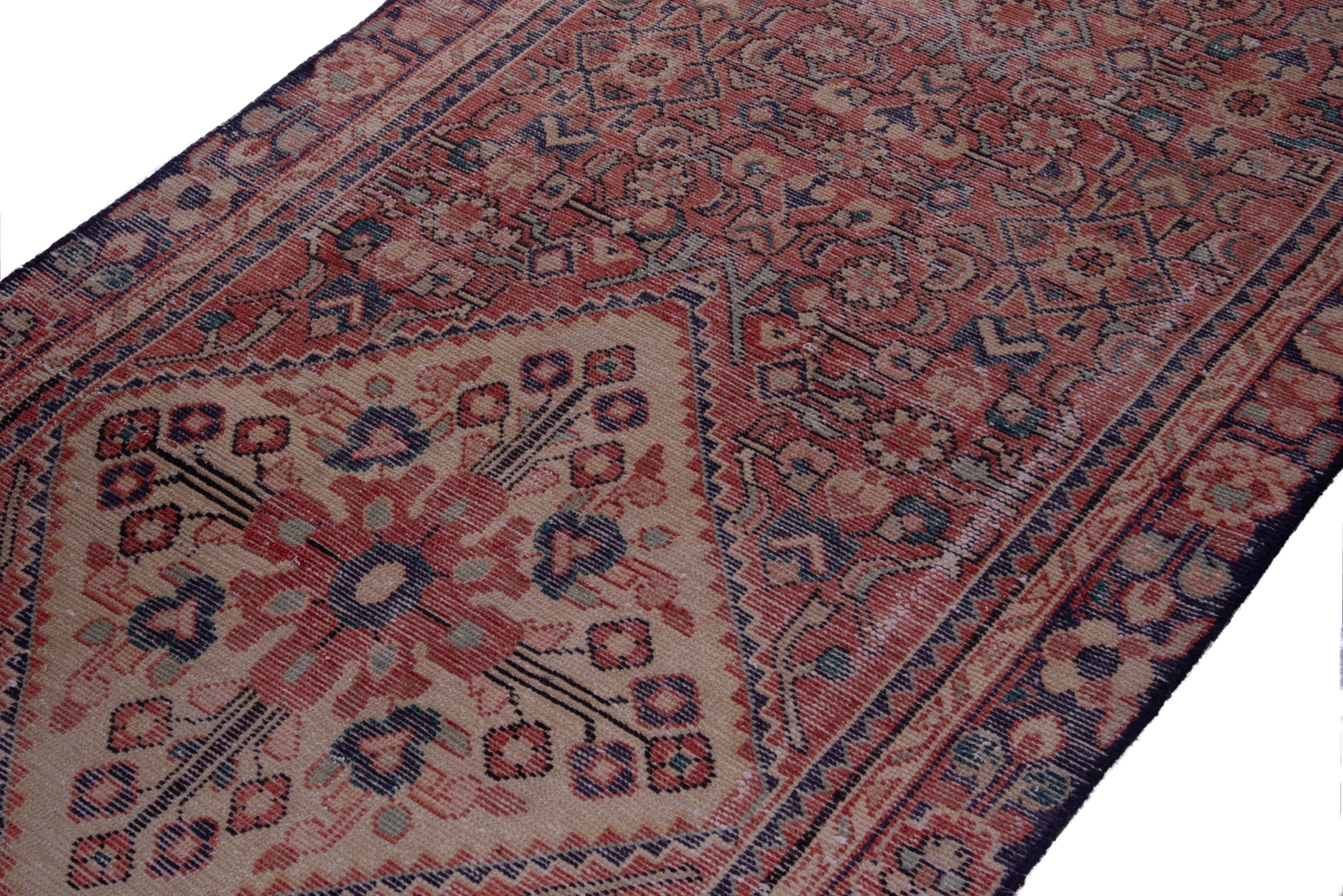 Persian Hamedan runner rug in deep red and burgundy, view 6 of 19