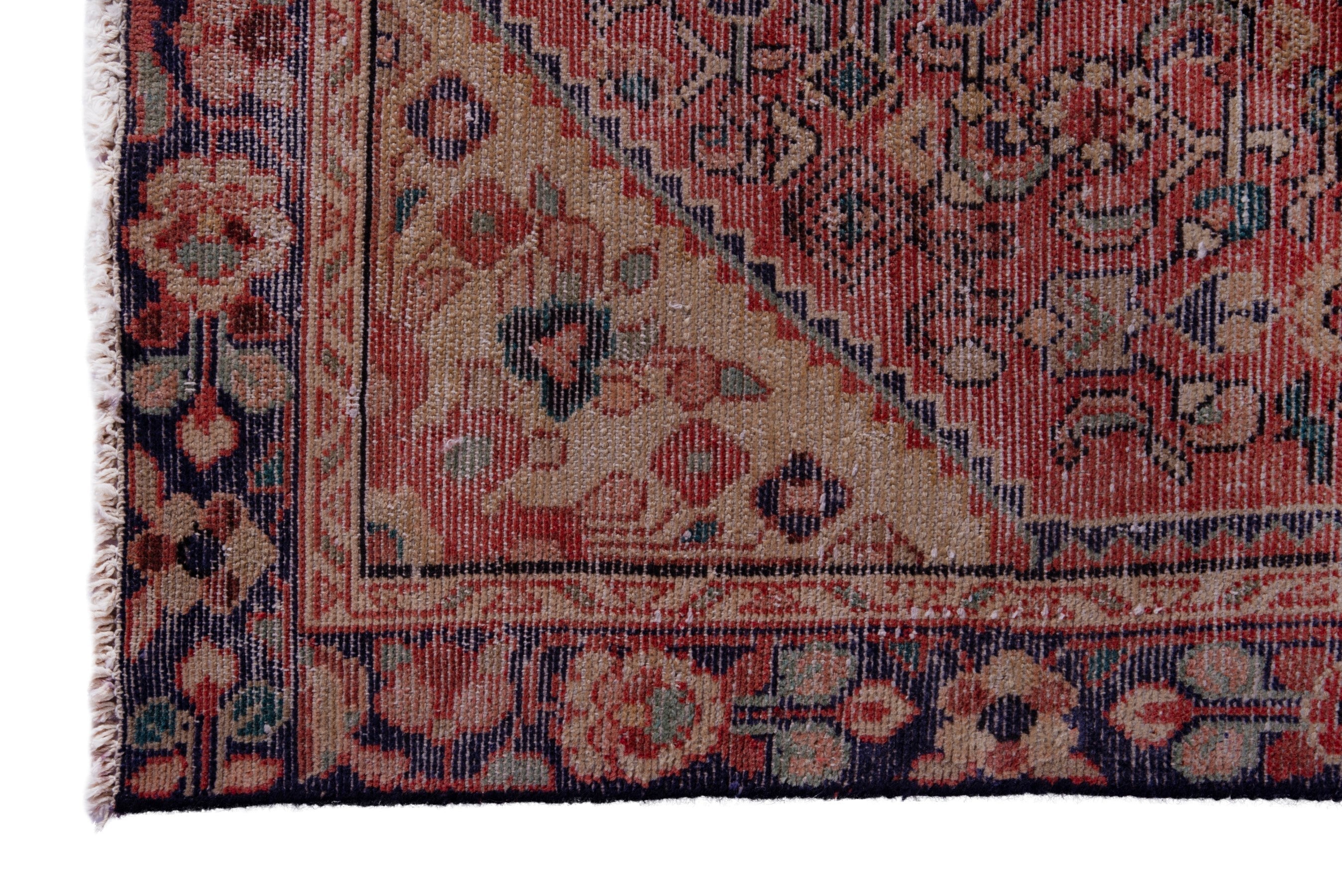 Persian Hamedan runner rug in deep red and burgundy, view 5 of 19