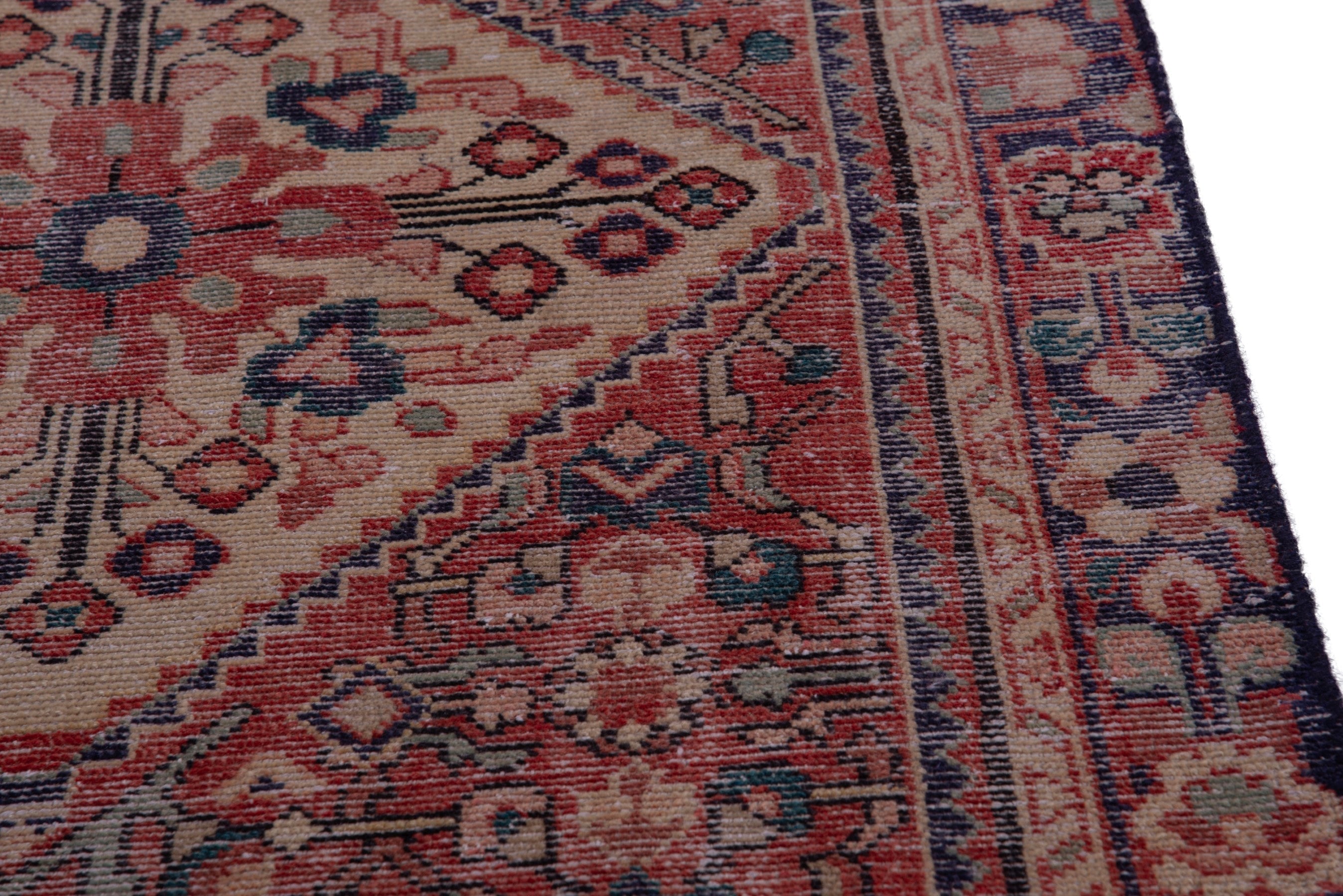 Persian Hamedan runner rug in deep red and burgundy, view 7 of 19