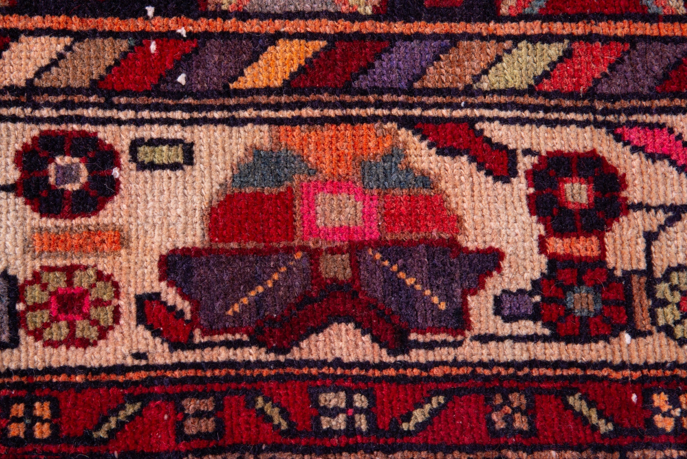 Persian Hamedan runner rug in deep red and ivory, view 11 of 18