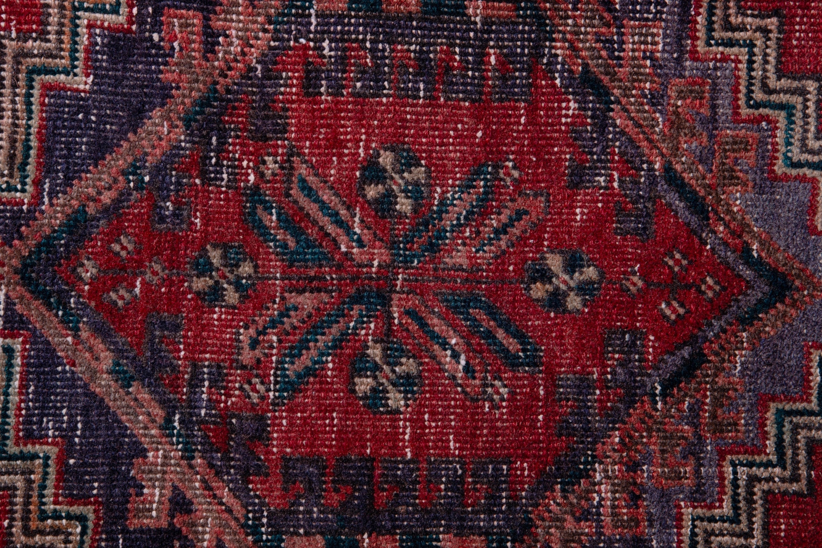 Persian Ardabil runner rug in deep red and dark blue, view 11 of 17