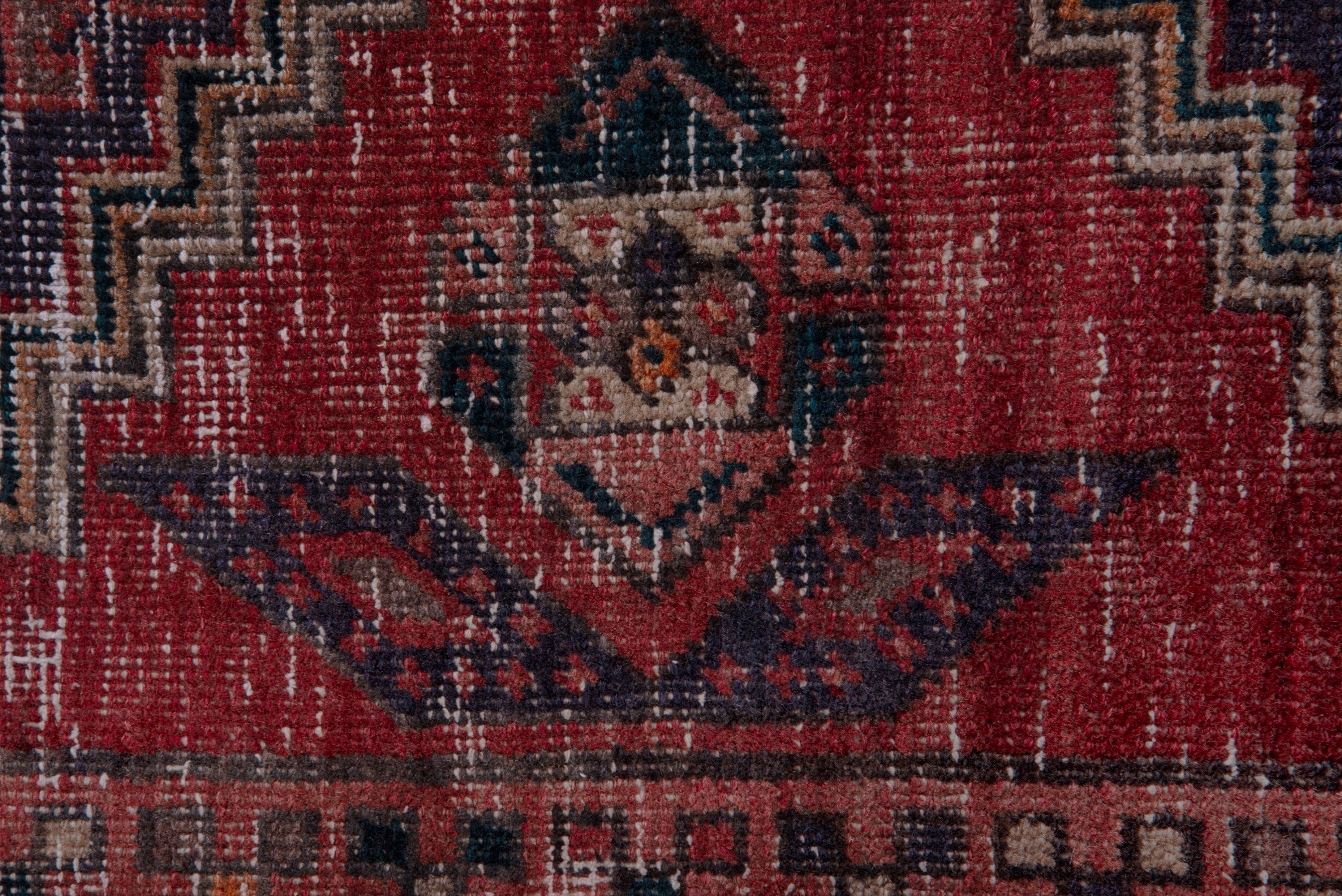 Persian Ardabil runner rug in deep red and dark blue, view 9 of 17