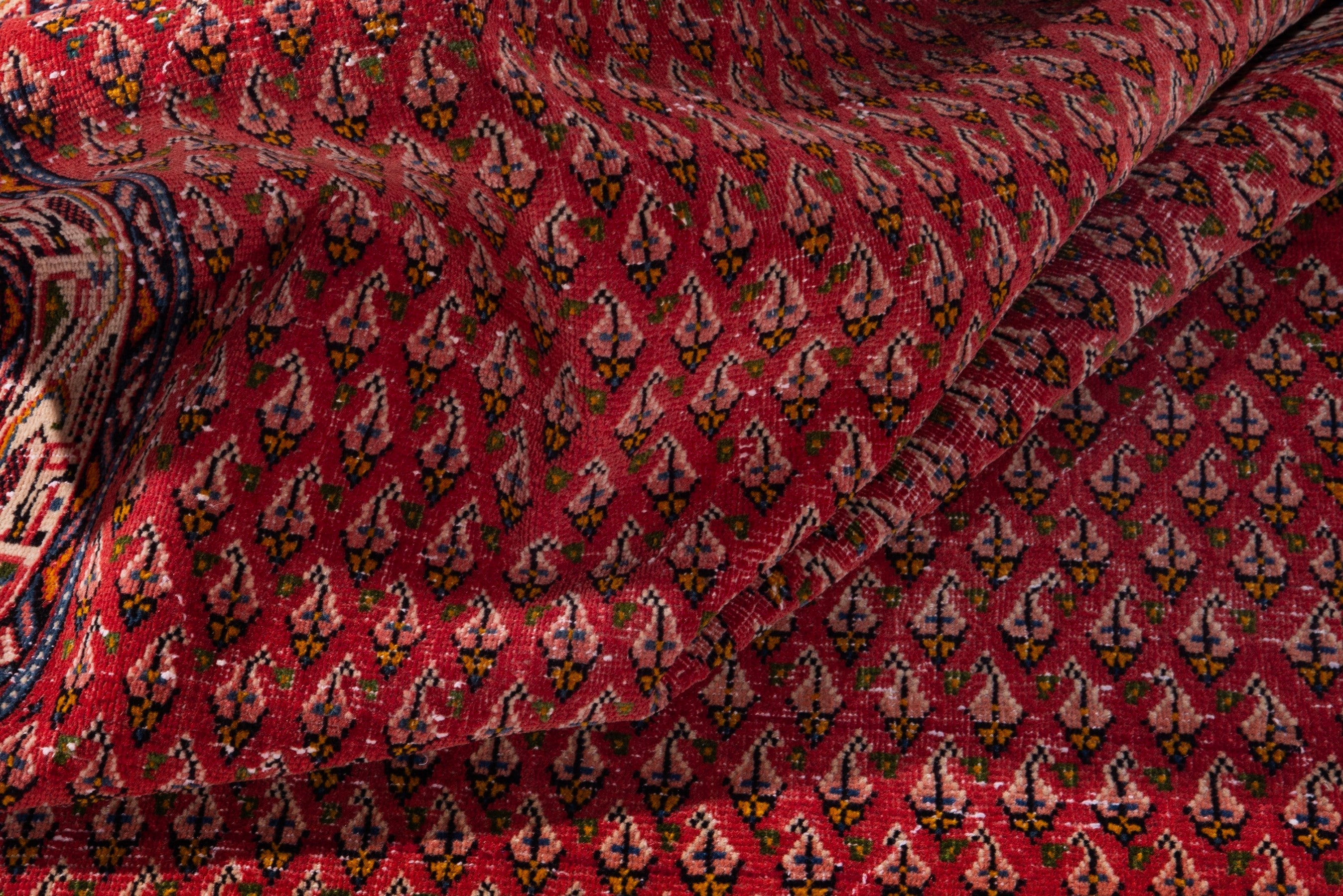 Persian Arak runner rug in deep red and cream, view 12 of 16