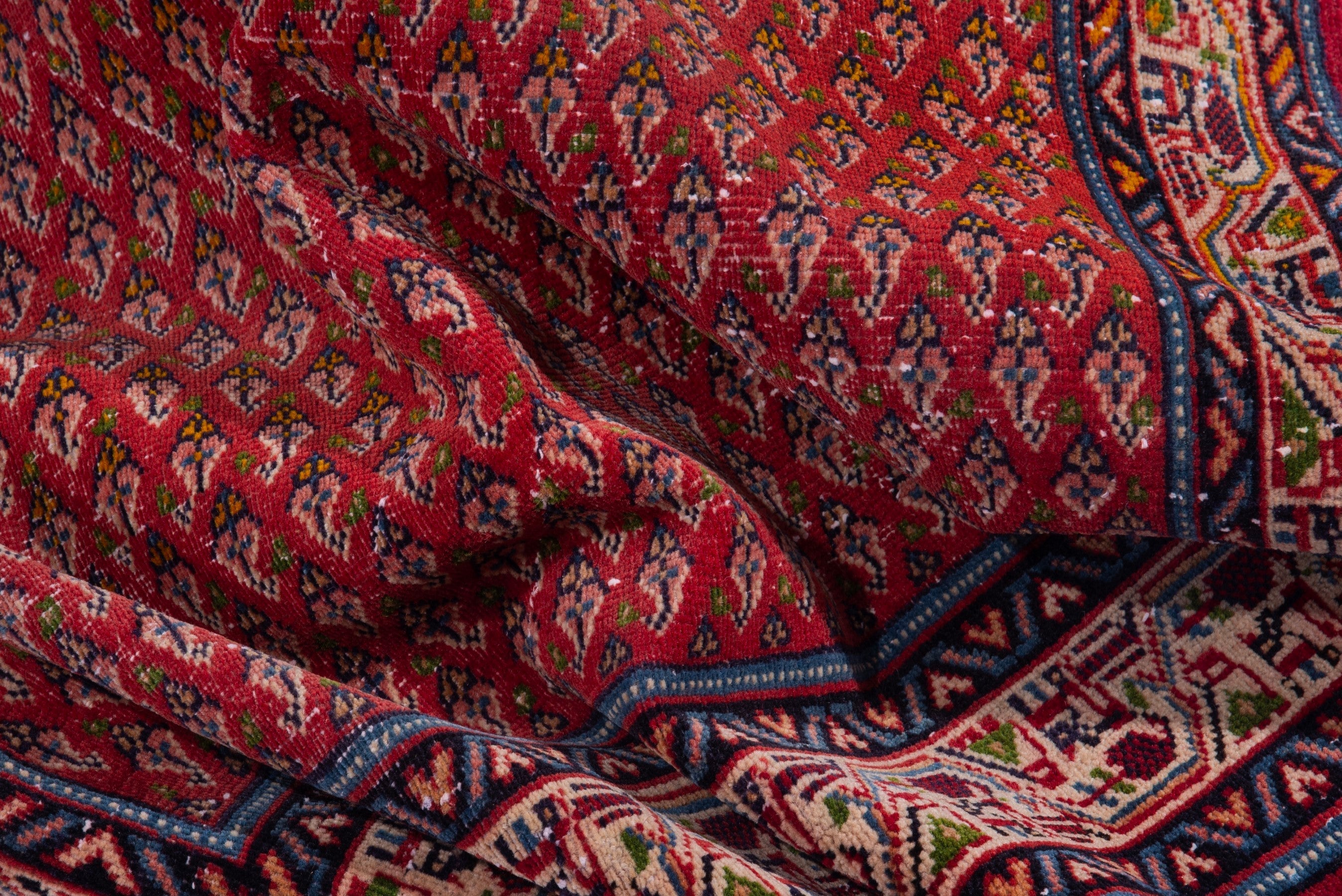 Persian Arak runner rug in deep red and cream, view 13 of 16