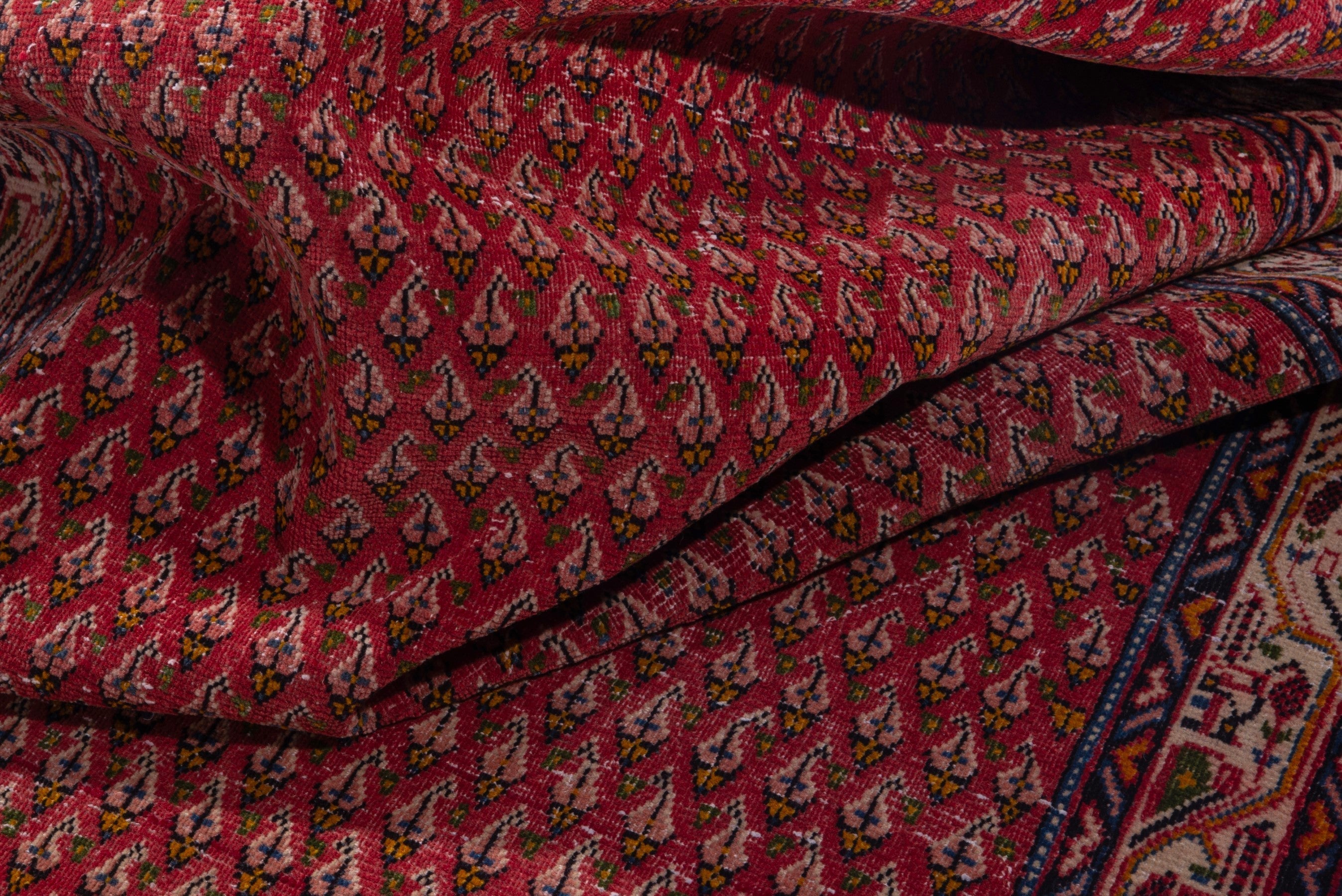 Persian Arak runner rug in deep red and cream, view 15 of 16