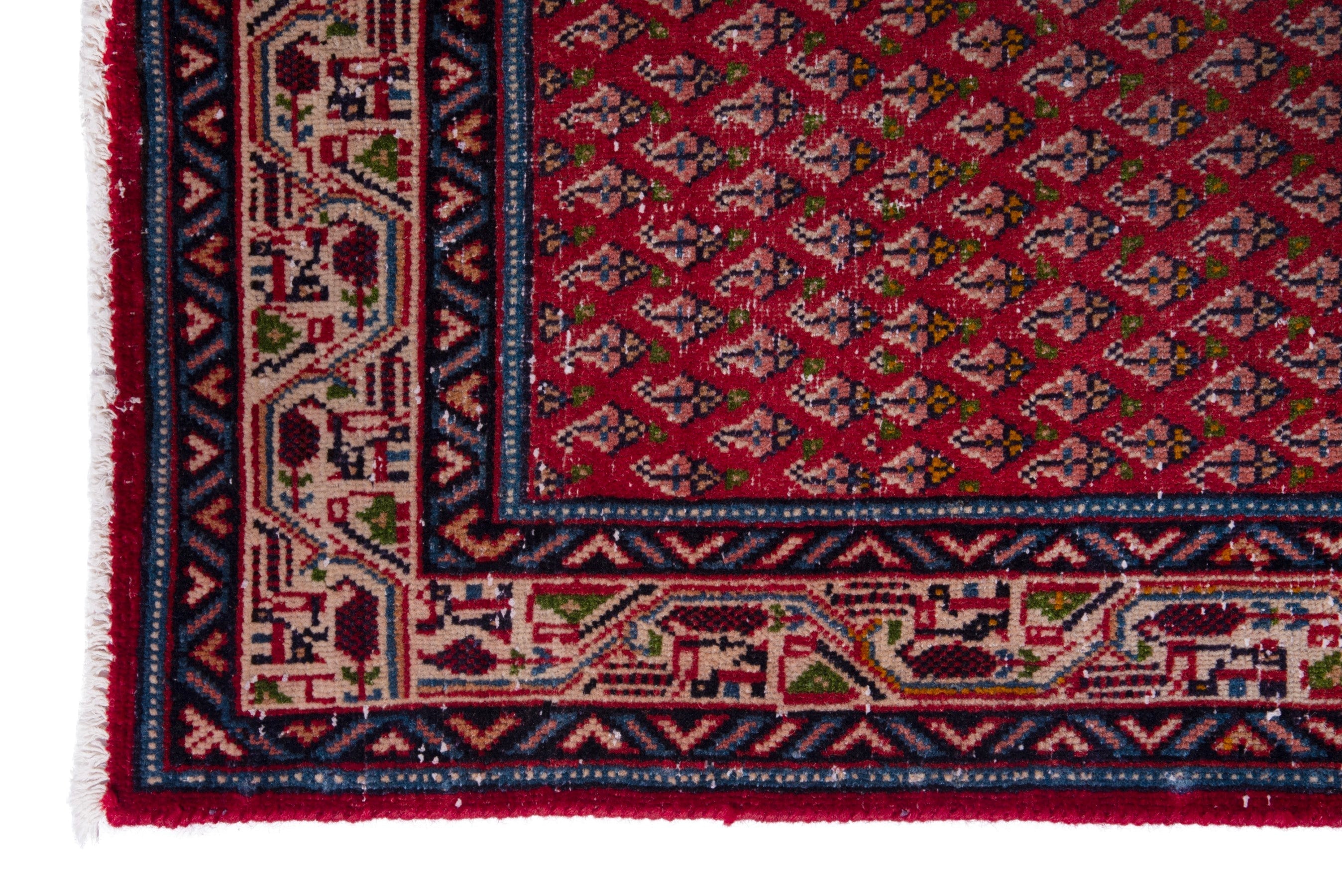 Persian Arak runner rug in deep red and cream, view 5 of 16