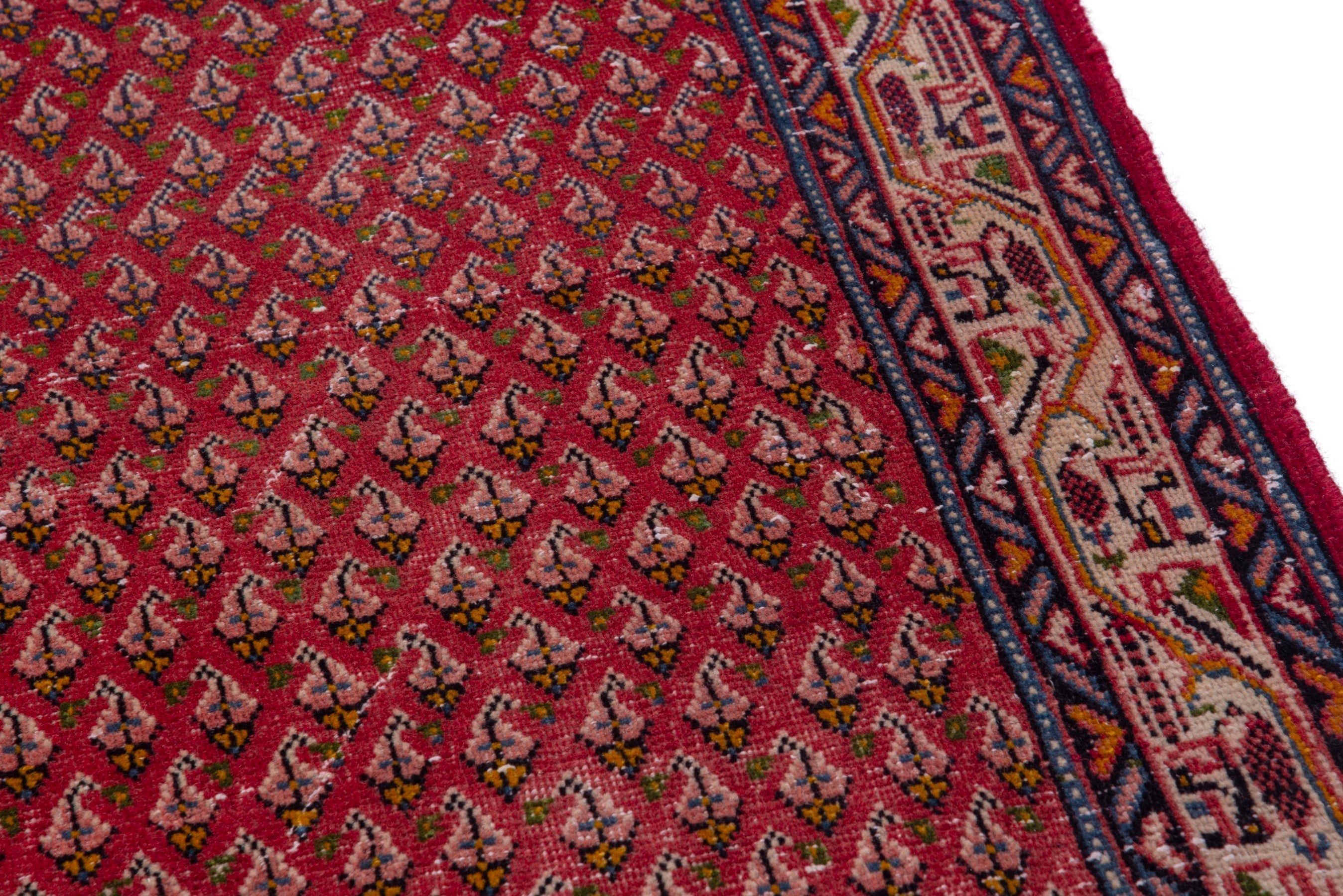 Persian Arak runner rug in deep red and cream, view 7 of 16