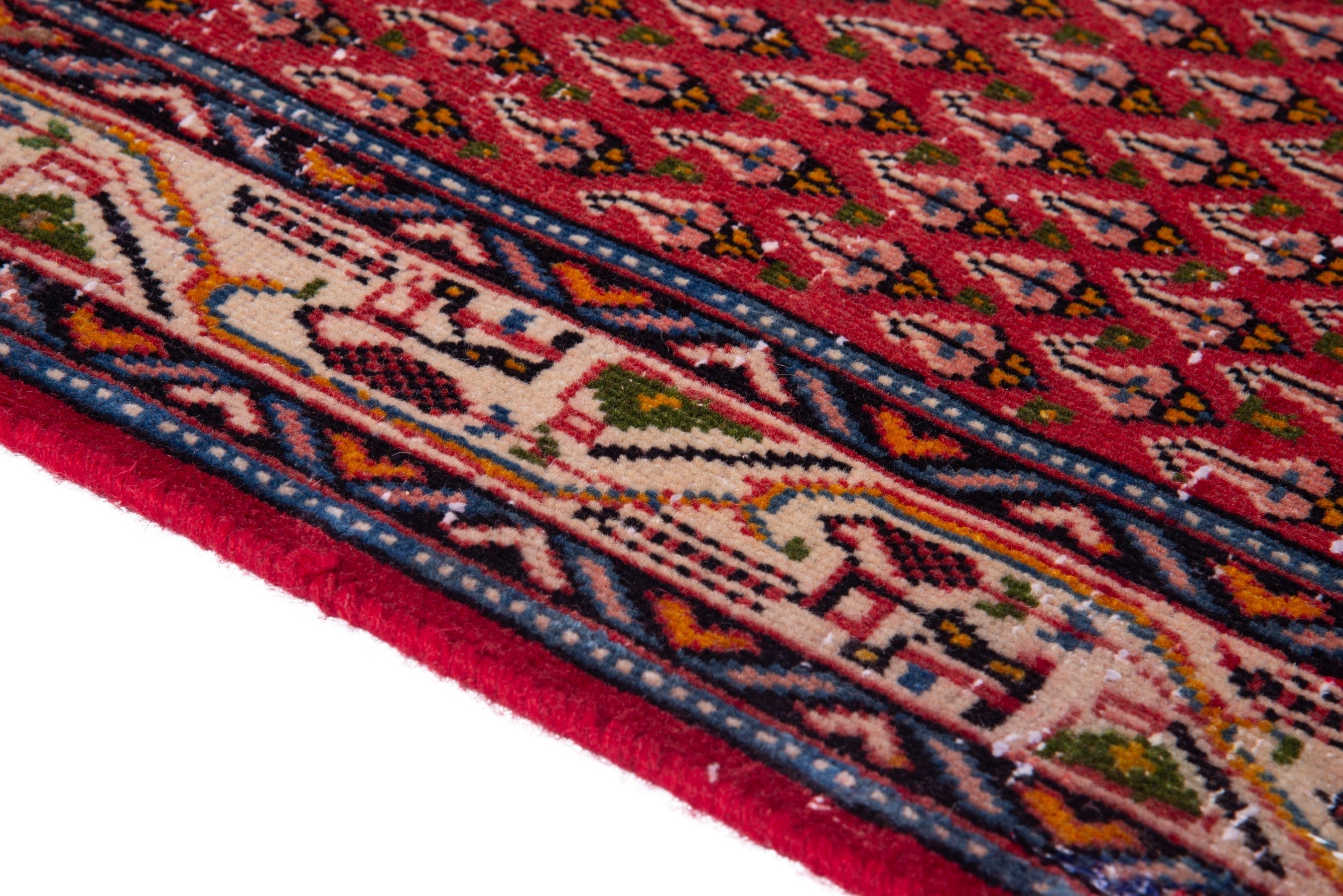 Persian Arak runner rug in deep red and cream, view 8 of 16