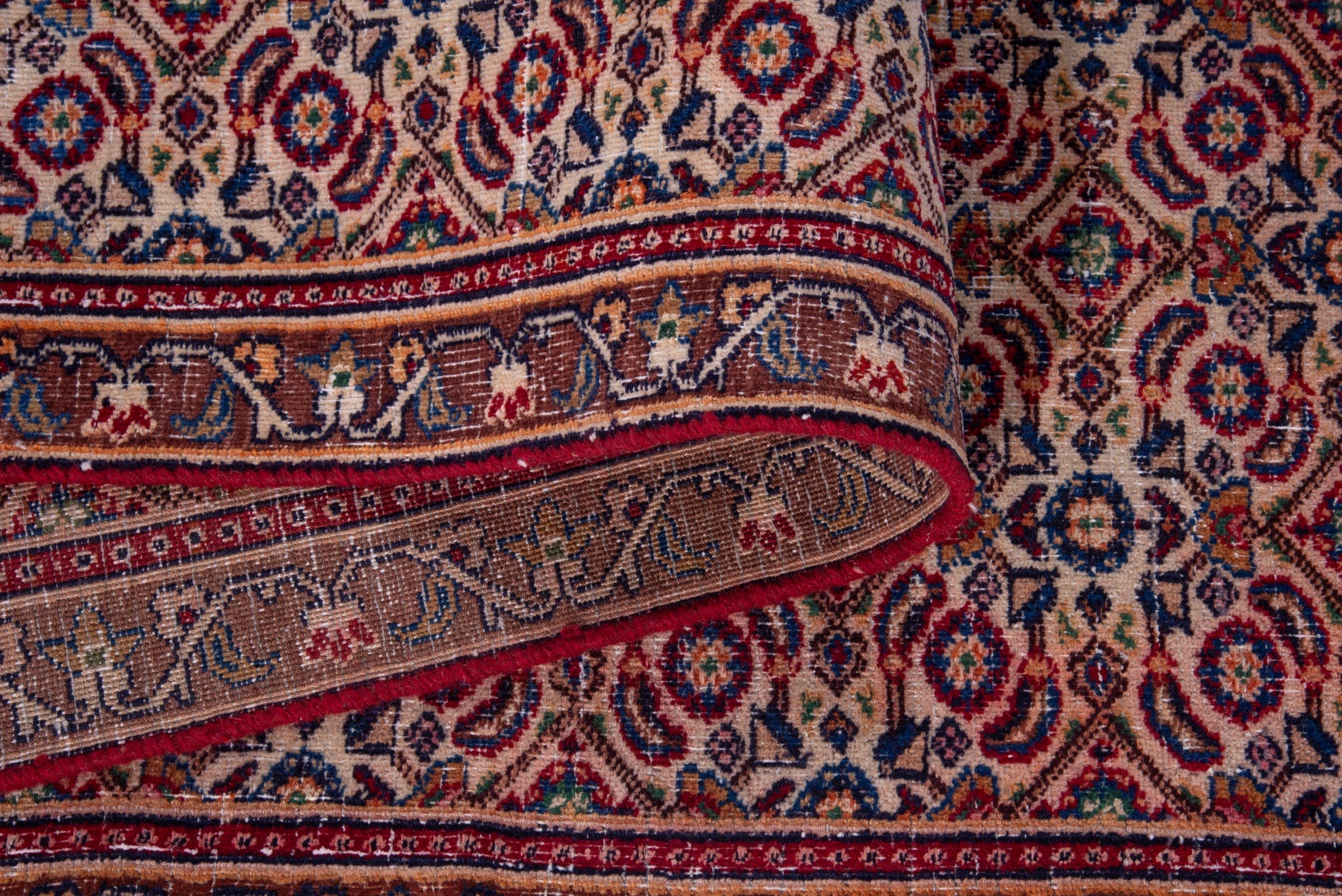 Persian Birjand runner rug in rust and cream, view 13 of 16