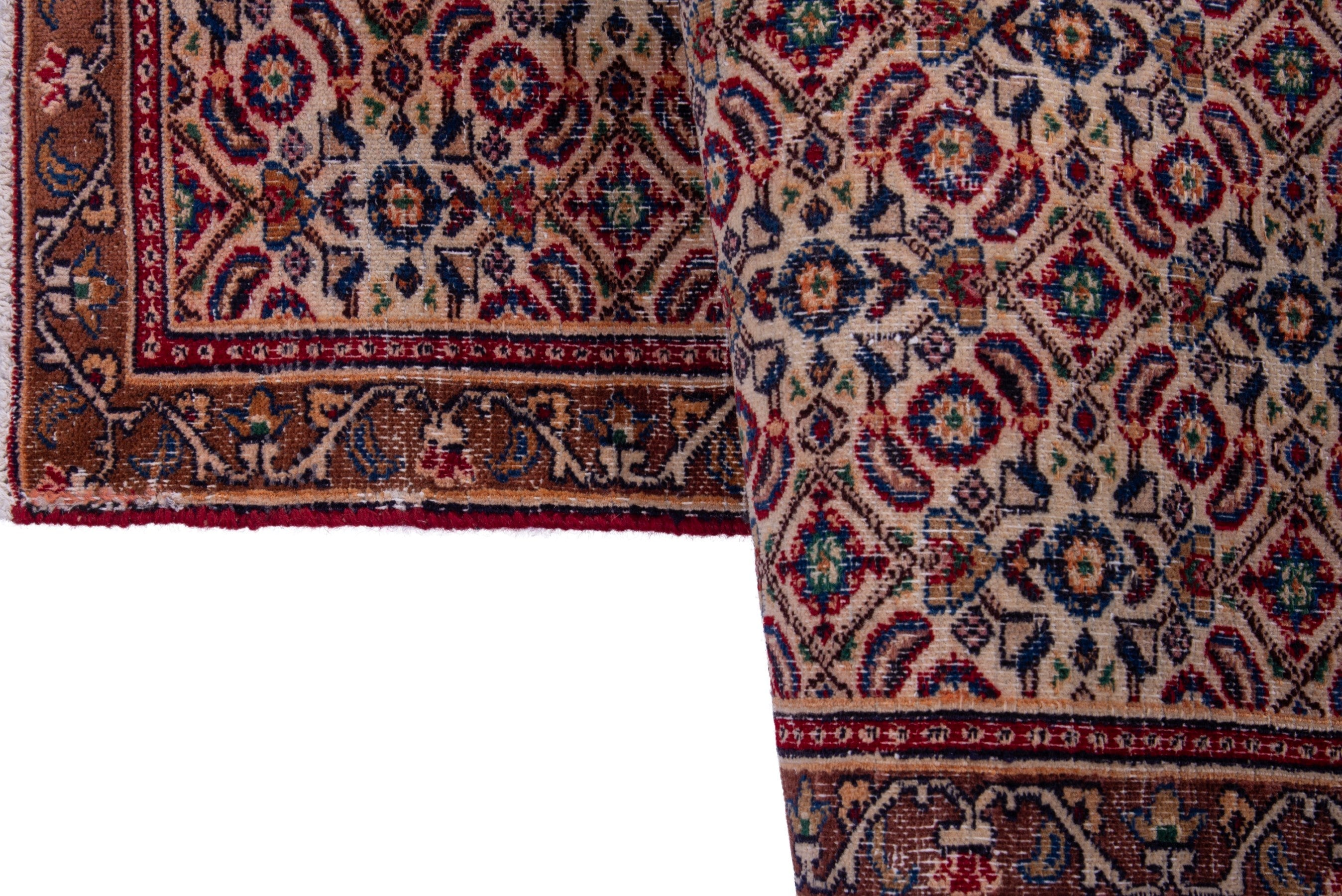 Persian Birjand runner rug in rust and cream, view 9 of 16