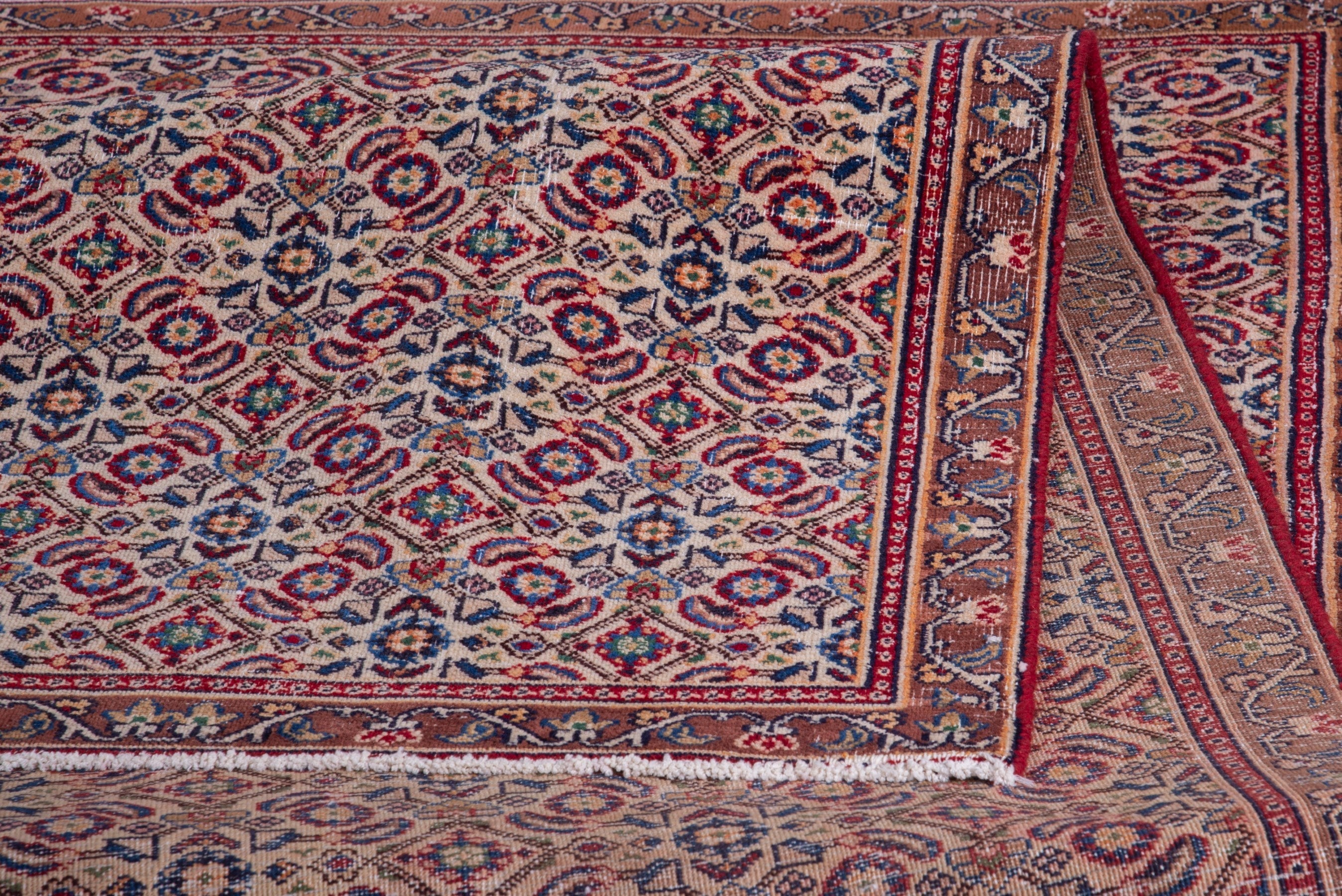 Persian Birjand runner rug in rust and cream, view 14 of 16