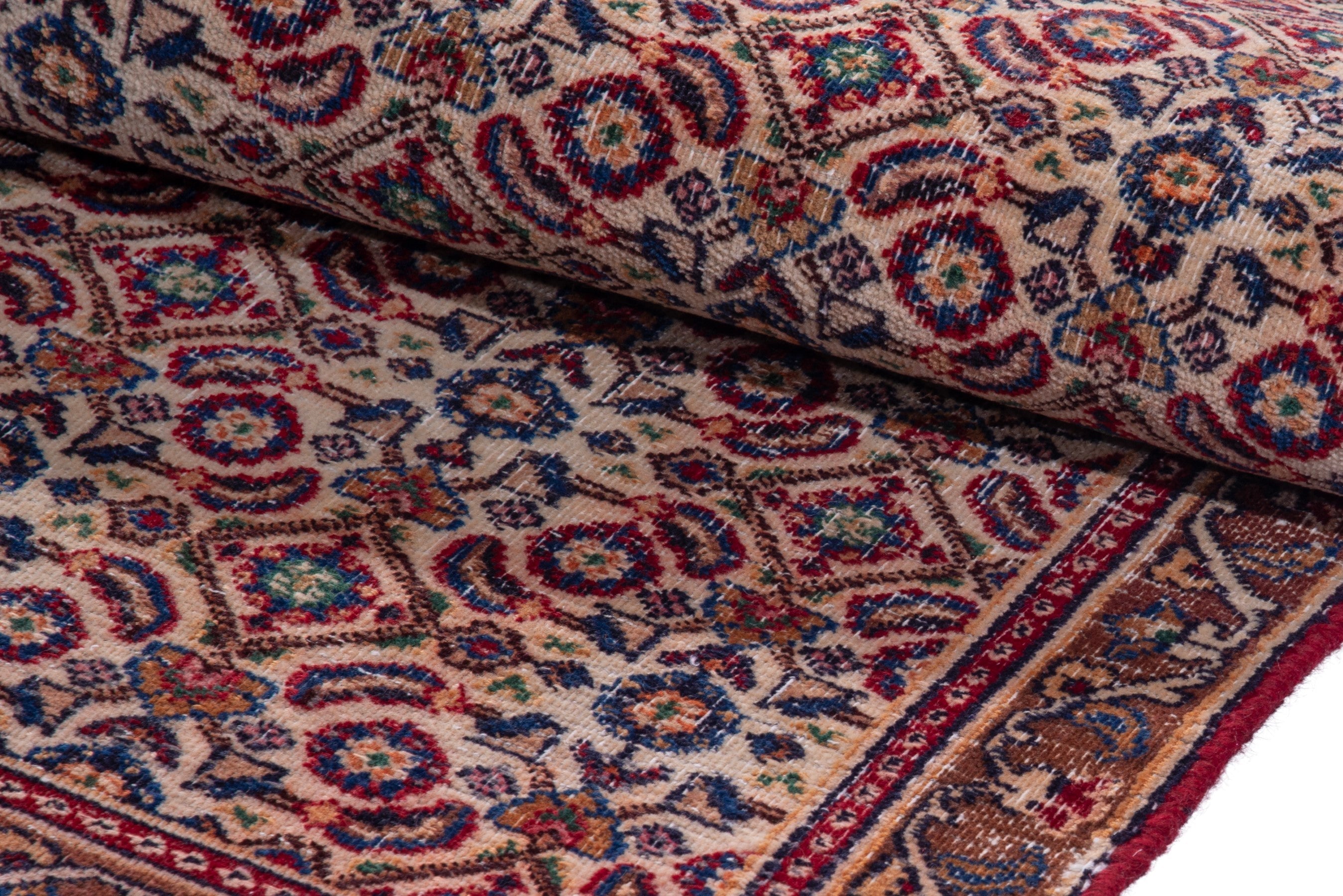 Persian Birjand runner rug in rust and cream, view 15 of 16