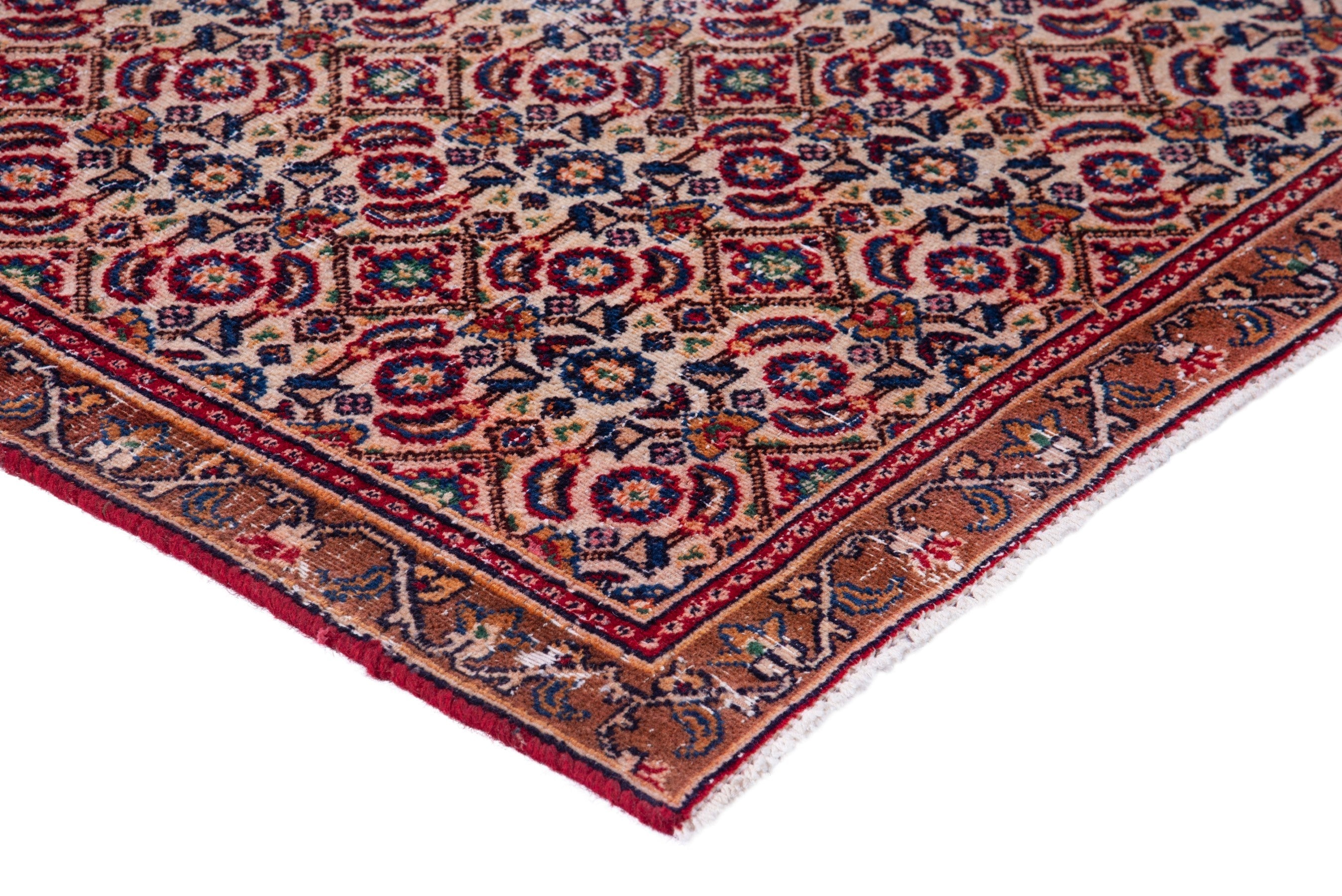 Persian Birjand runner rug in rust and cream, view 6 of 16