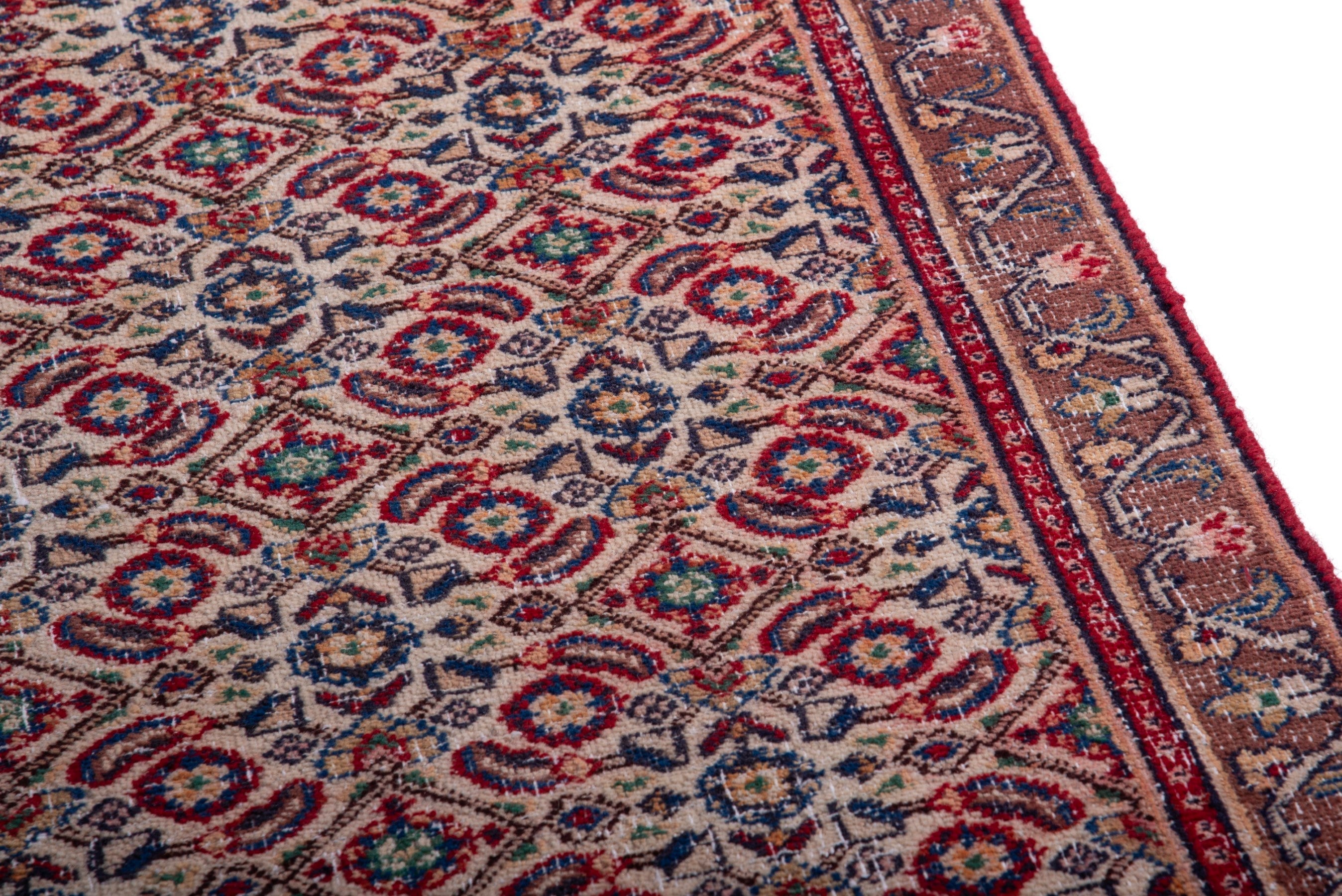 Persian Birjand runner rug in rust and cream, view 7 of 16