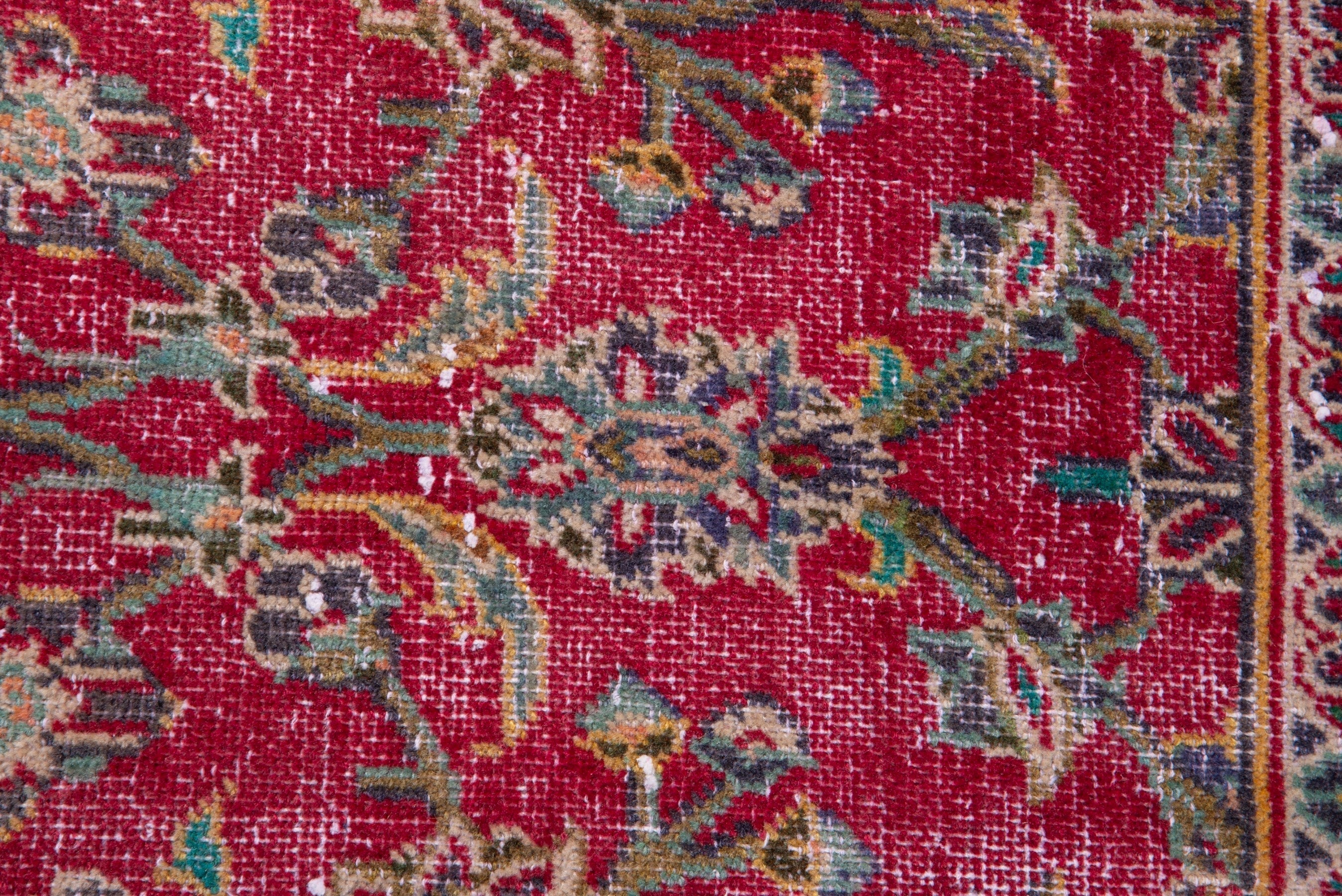 Persian Kashan runner rug in deep red and faded red, view 11 of 17