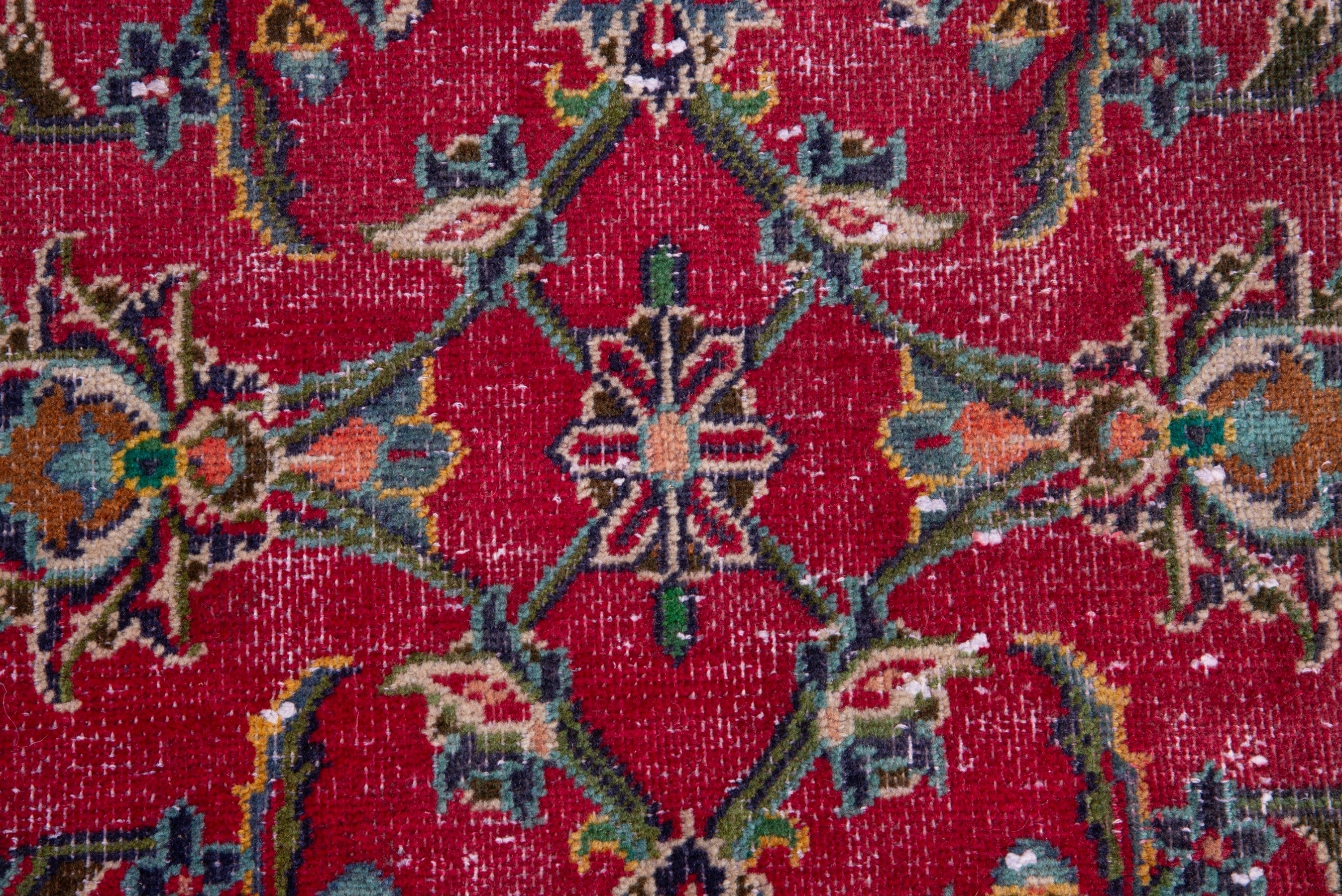 Persian Kashan runner rug in deep red and faded red, view 12 of 17