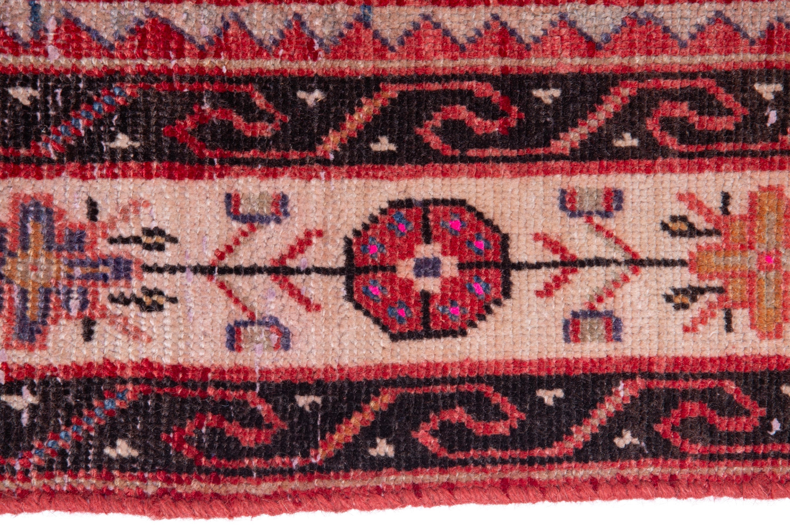 Persian Arak runner rug in deep red and cream, view 10 of 17