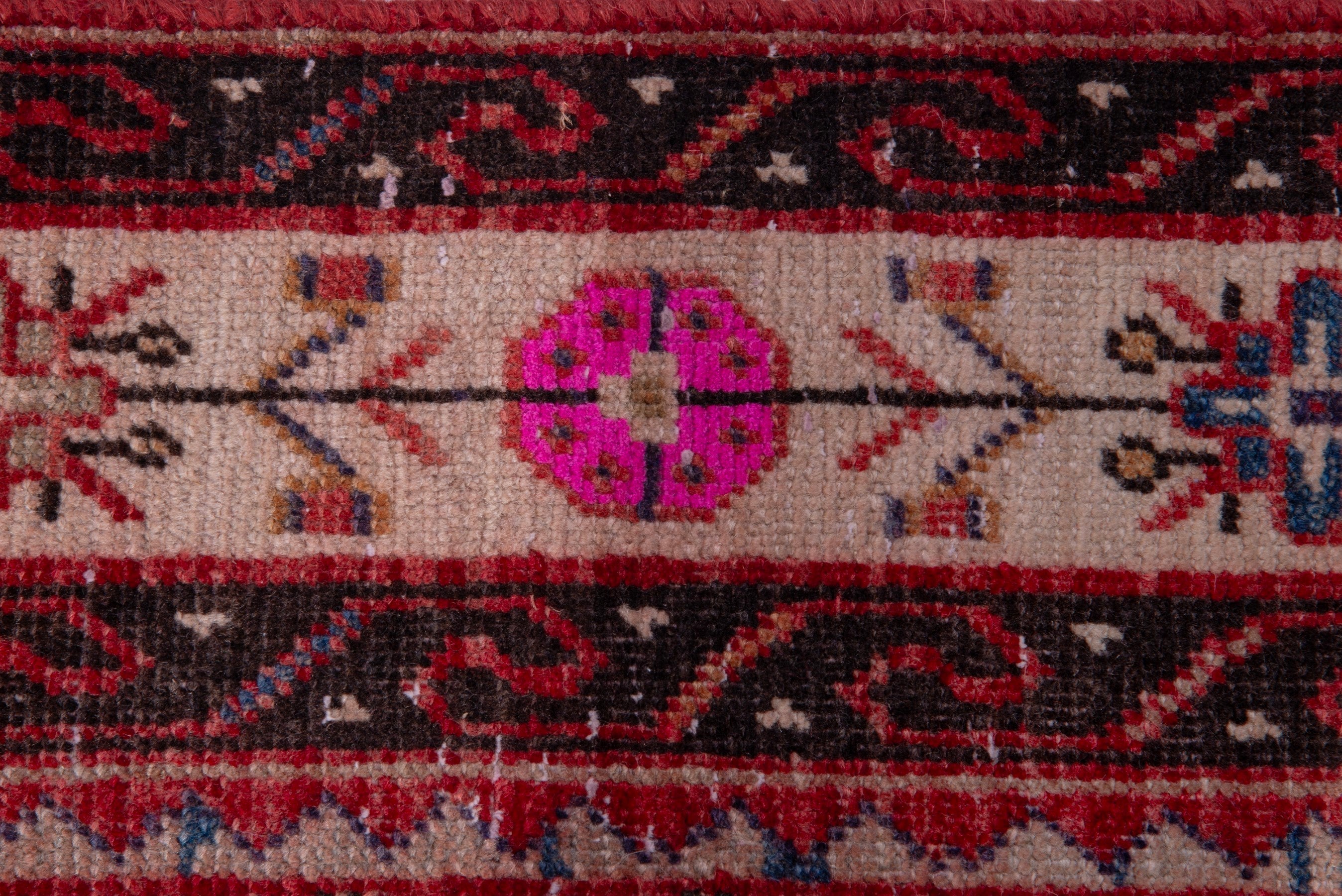 Persian Arak runner rug in deep red and cream, view 12 of 17