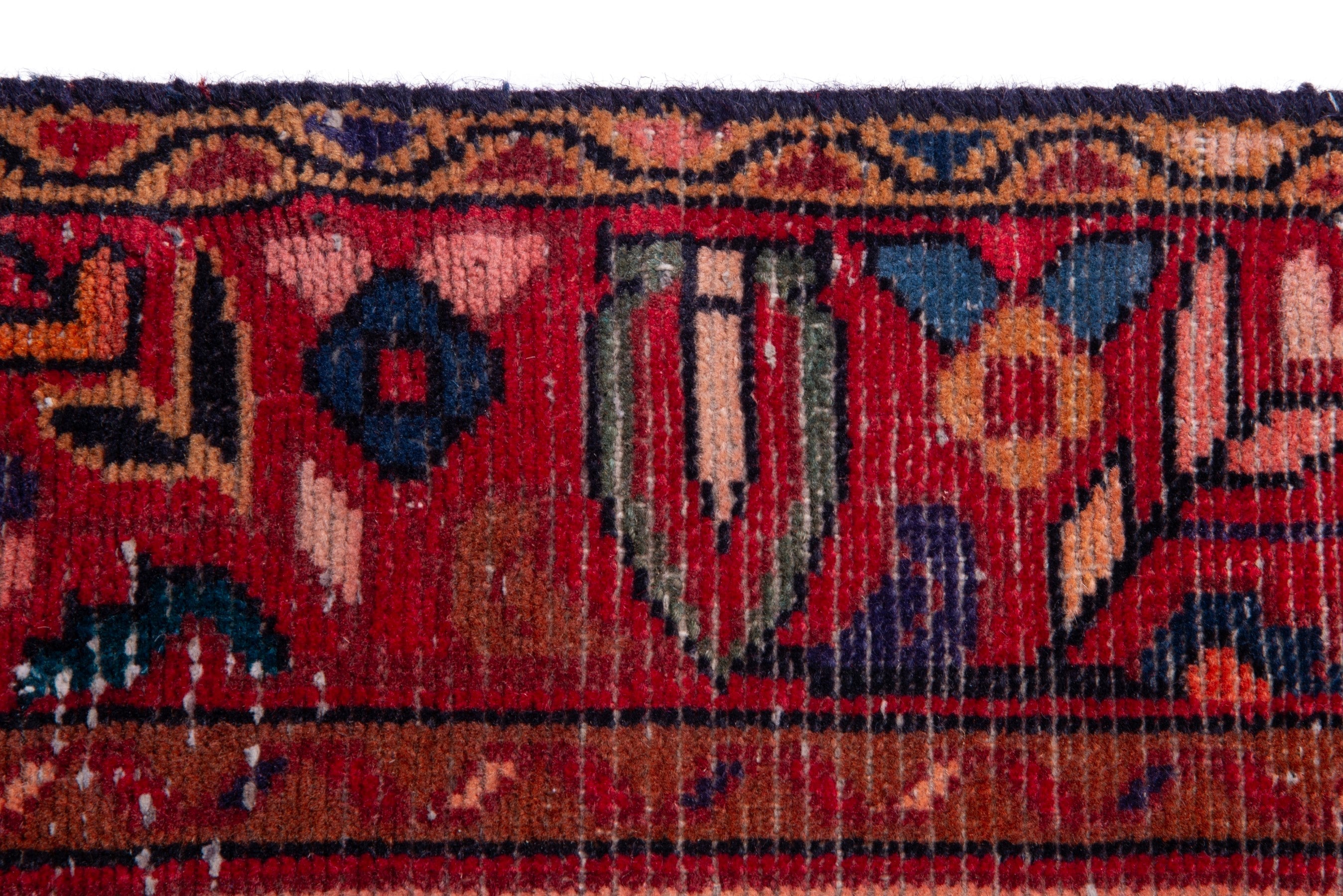 Persian Hamedan runner rug in burgundy and deep red, view 10 of 17