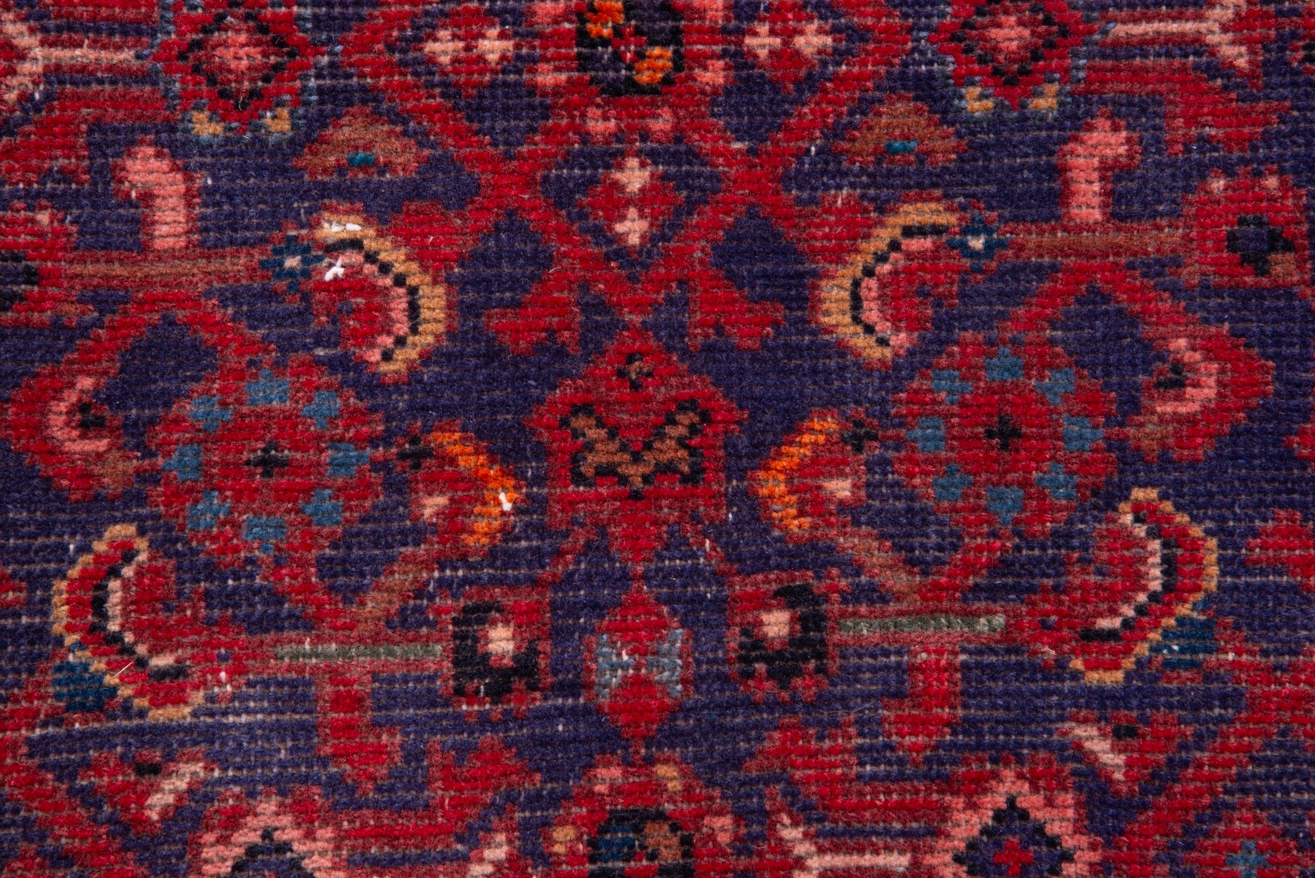 Persian Hamedan runner rug in burgundy and deep red, view 11 of 17
